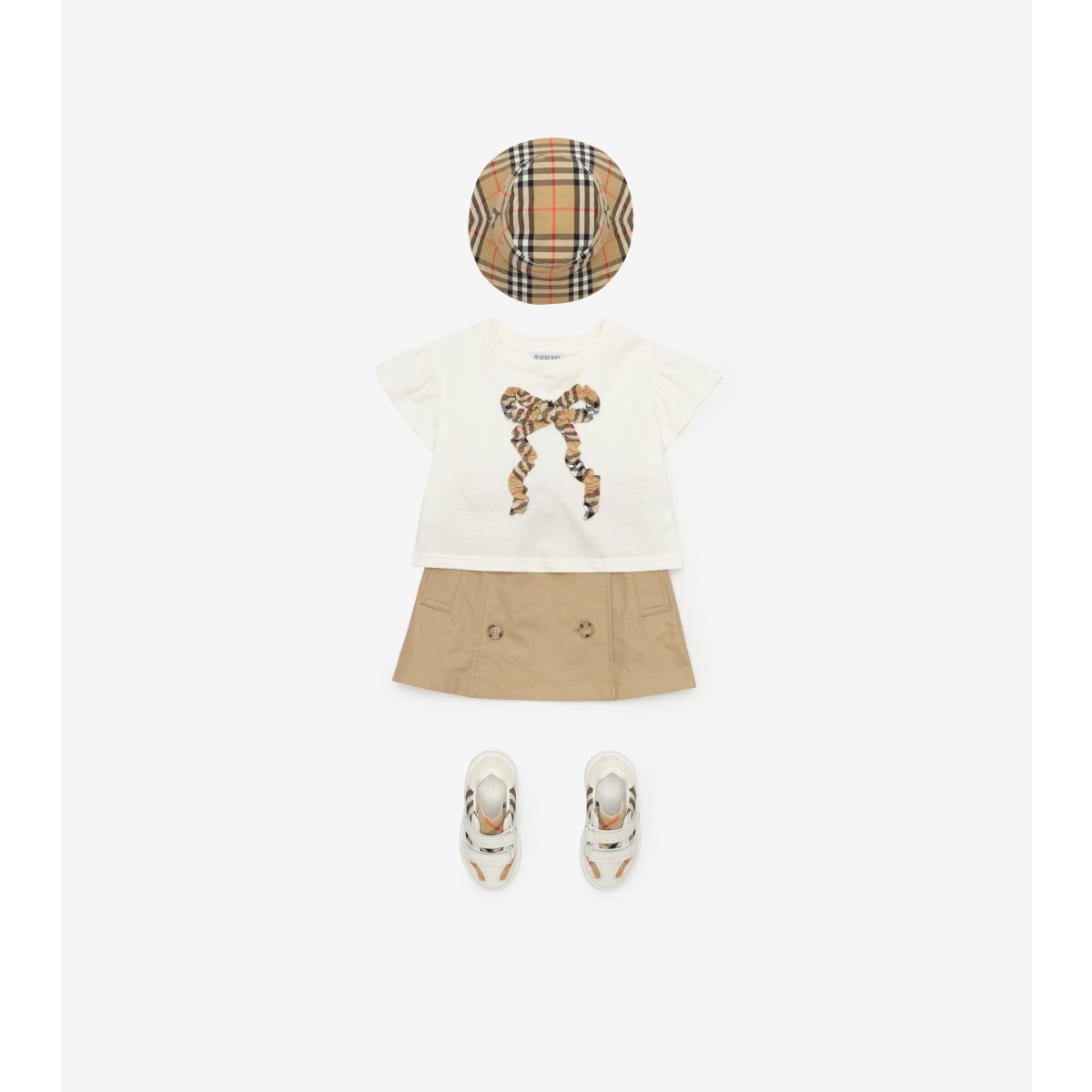  Check Bow Cotton T-shirt