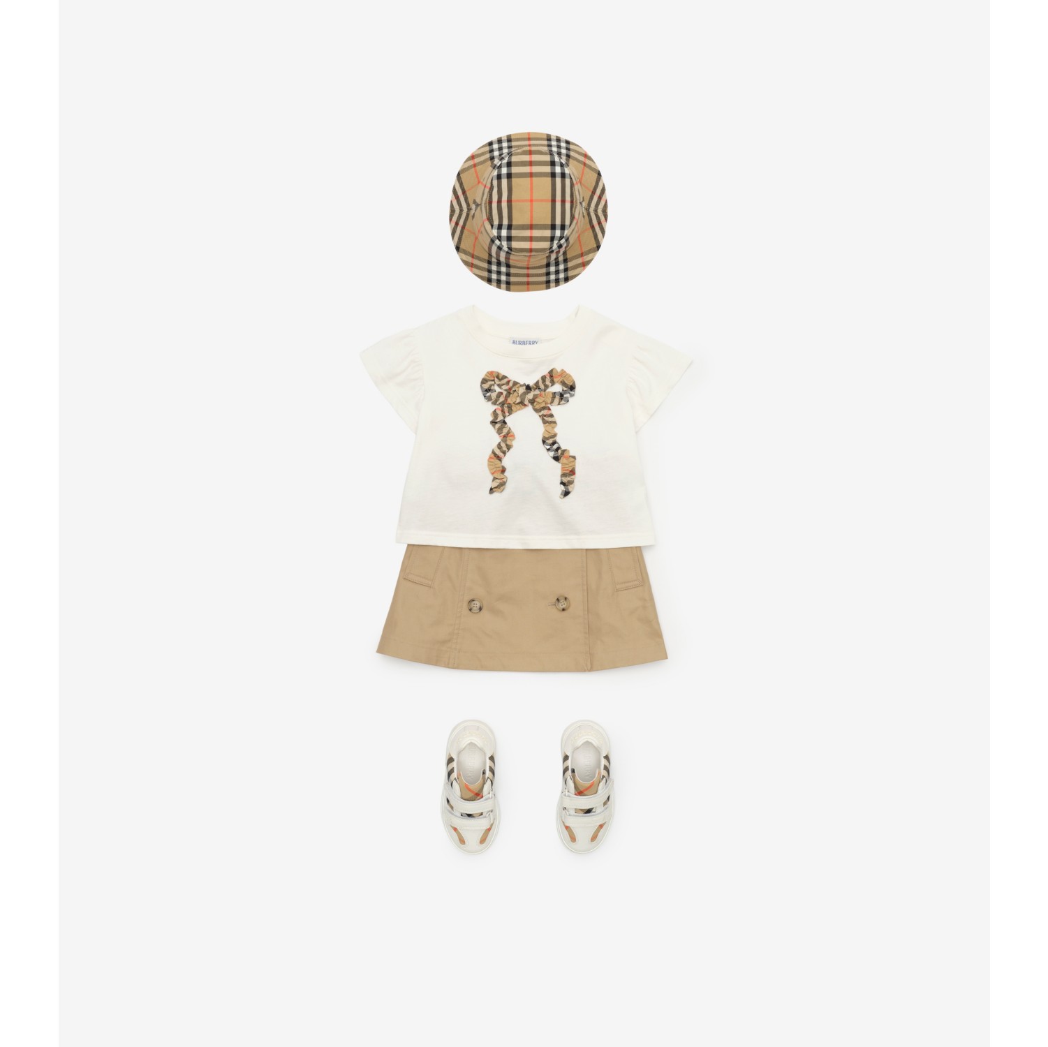 Check Bow Cotton T-shirt