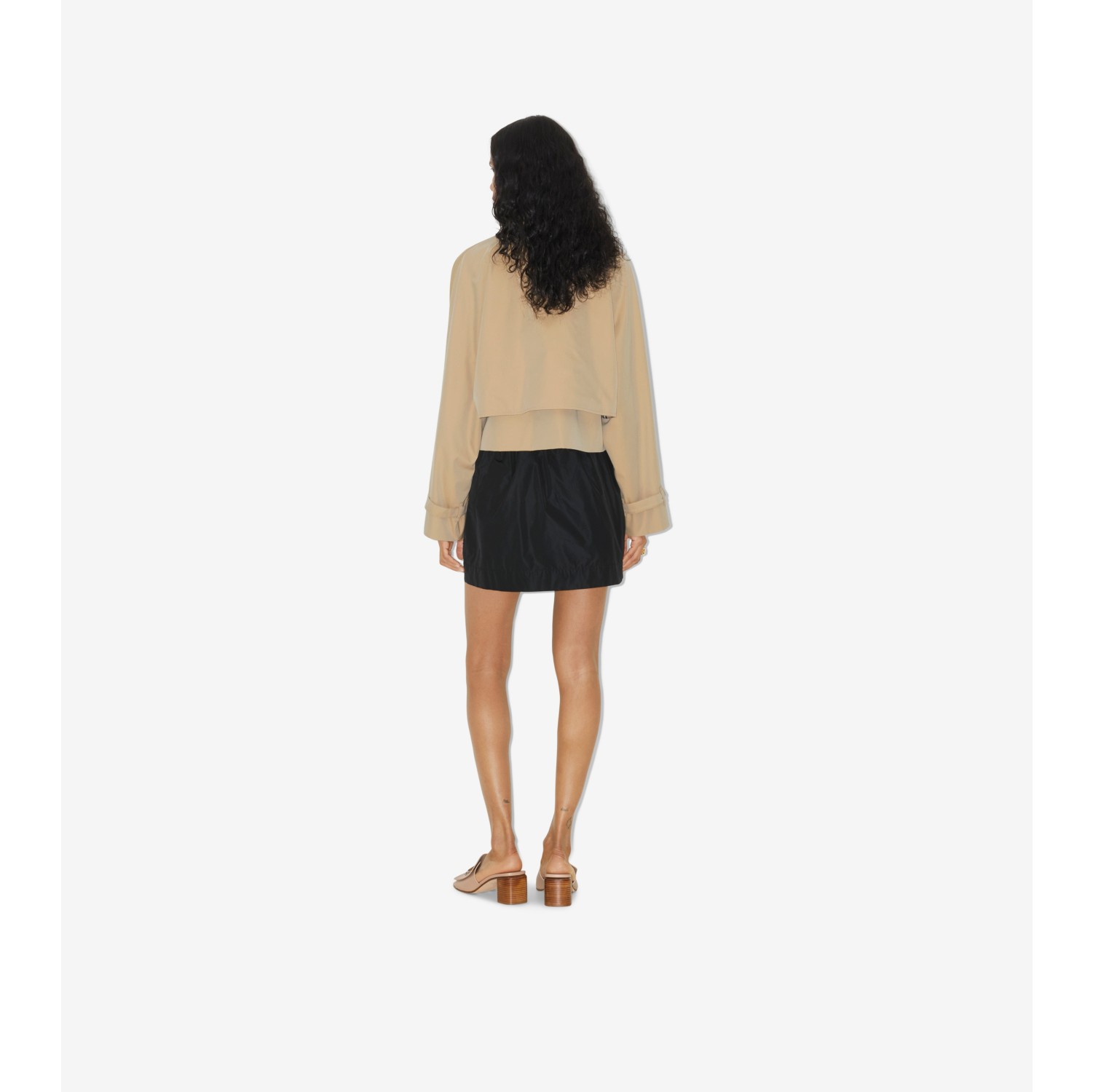 Tropical Gabardine Cropped Jacket in Honey - Women | Burberry® Official
