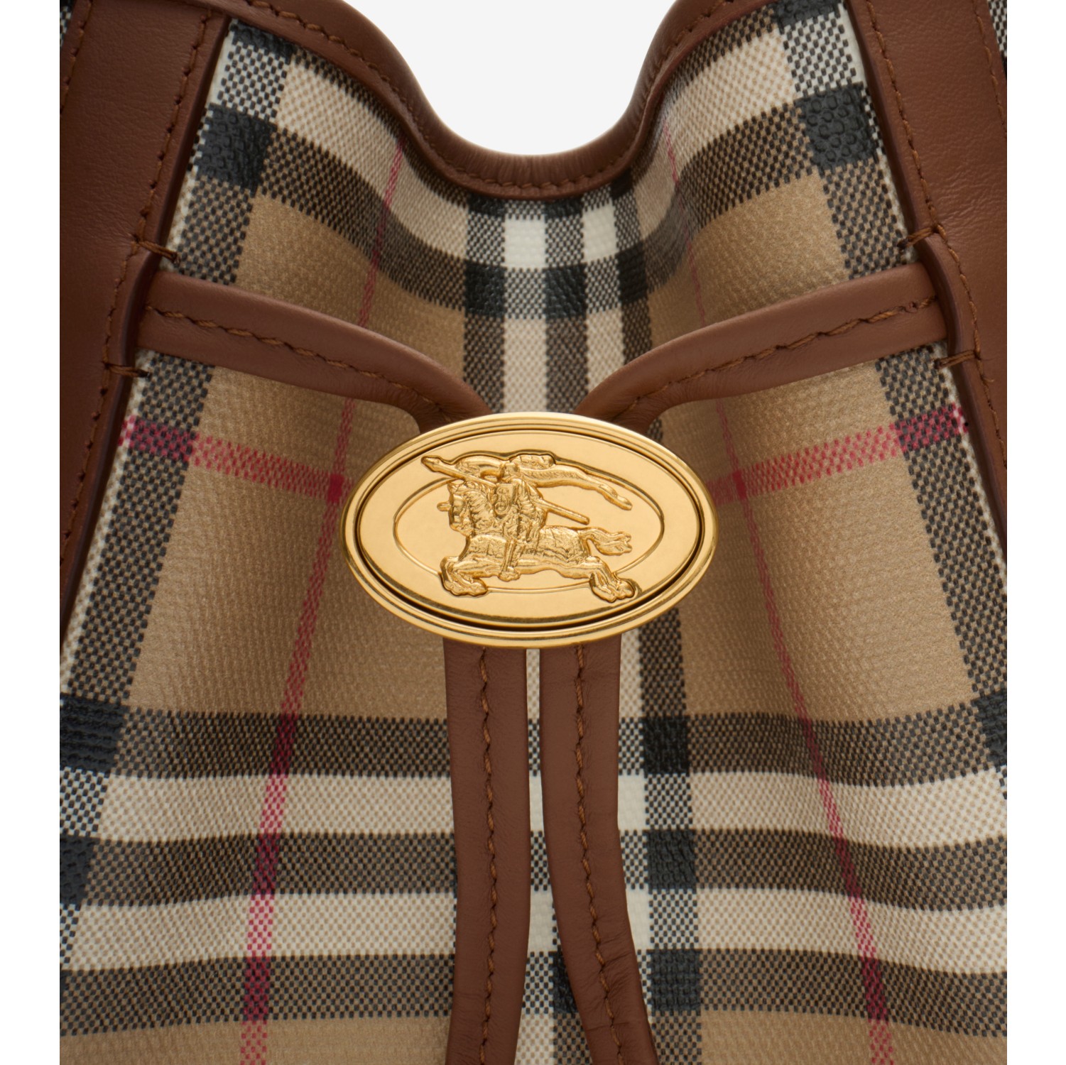 Small Check Bucket Bag in Archive beige - Women, Cotton | Burberry® Official
