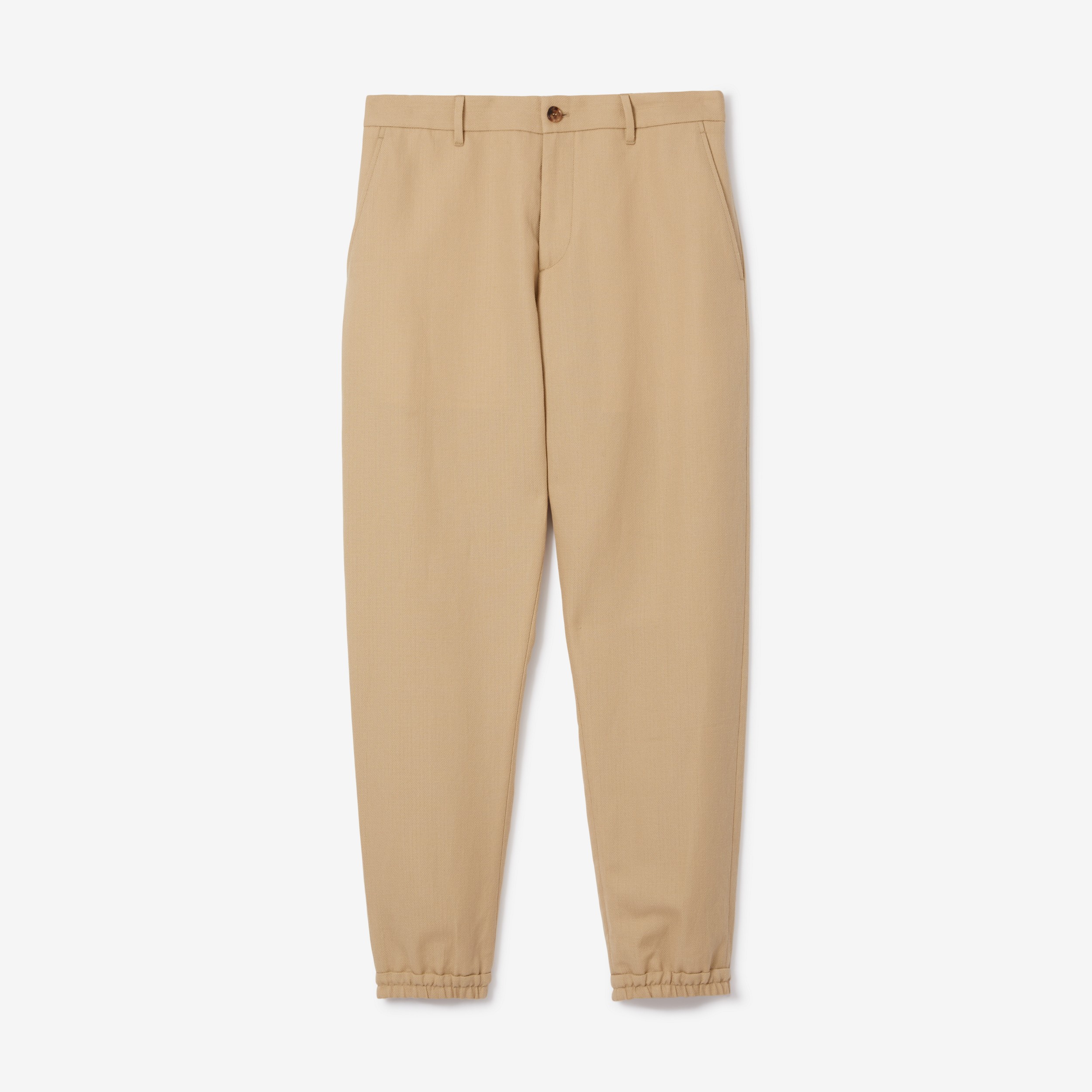 Wool Blend Tailored Jogging Pants in Soft Fawn - Men | Burberry® Official - 1