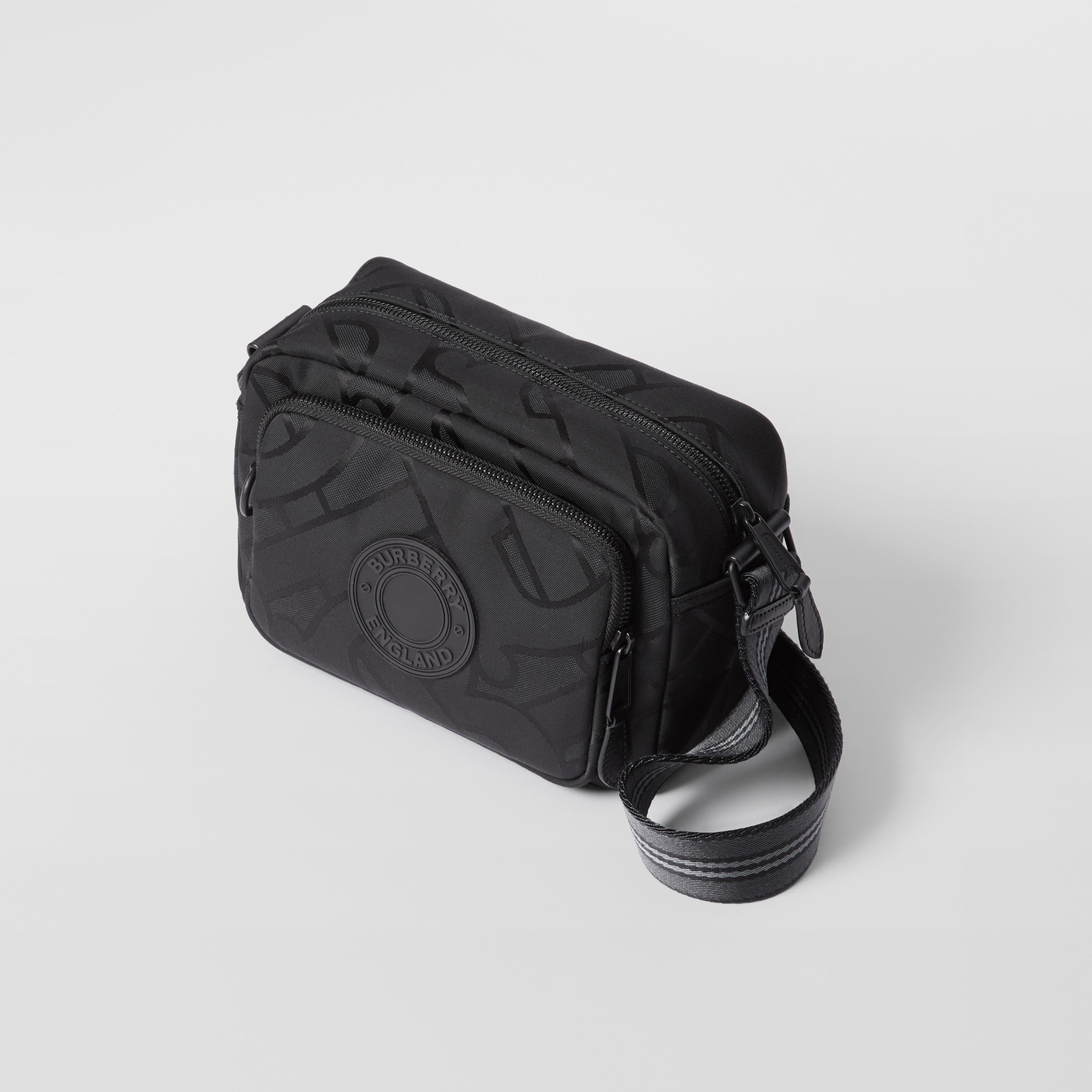 Monogram Recycled Polyester Crossbody Bag in Black - Men | Burberry ...