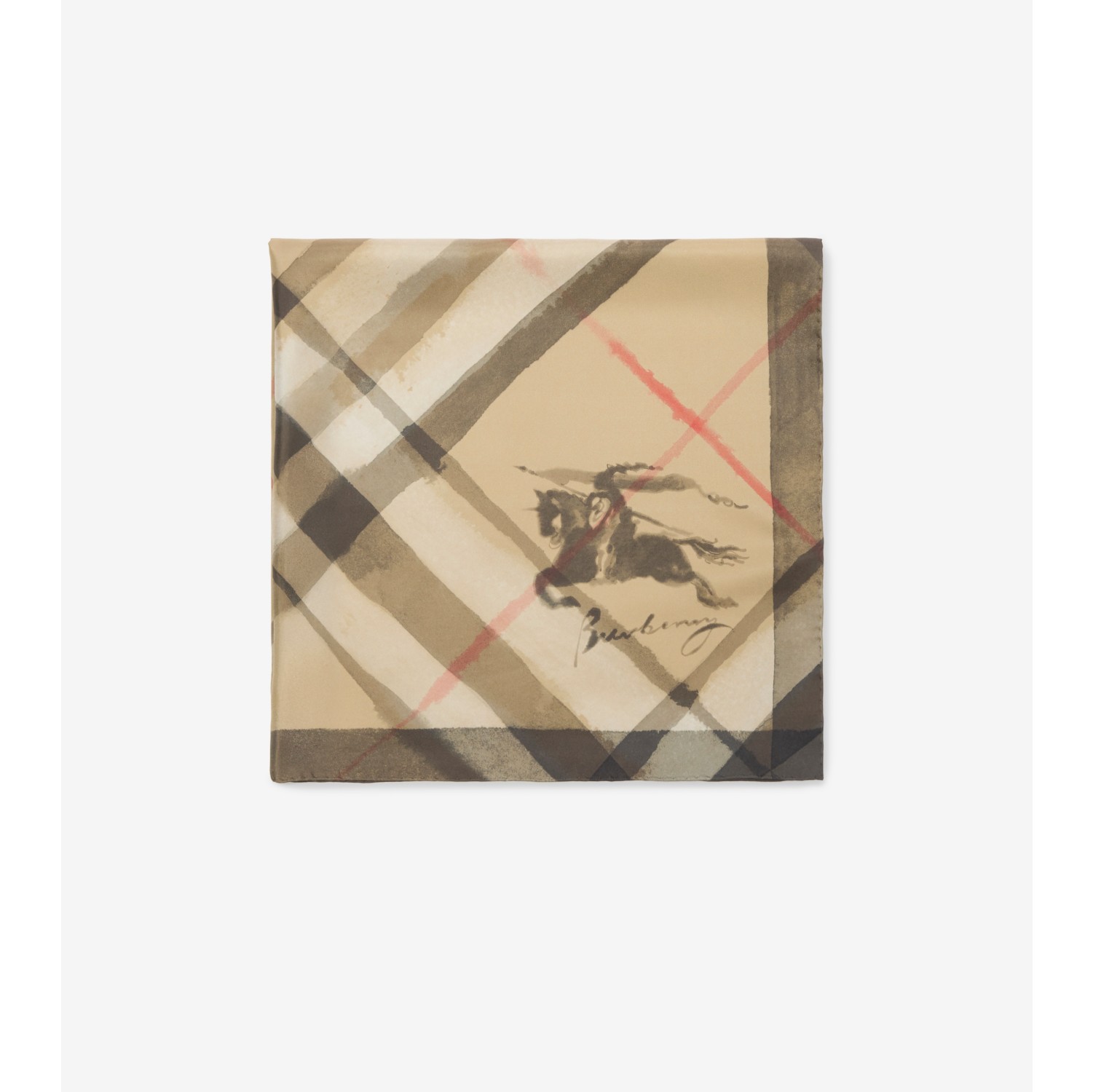 Watercolour Check Silk Scarf