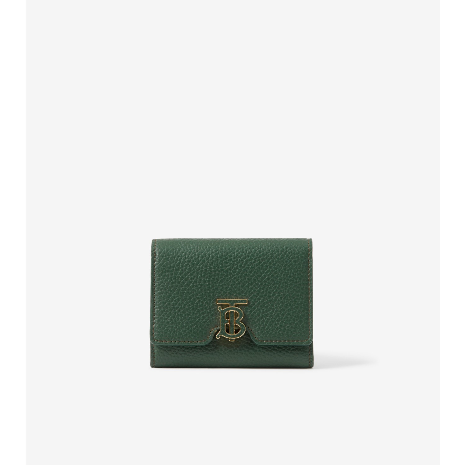 Leather TB Compact Wallet in Vine - Women | Burberry® Official