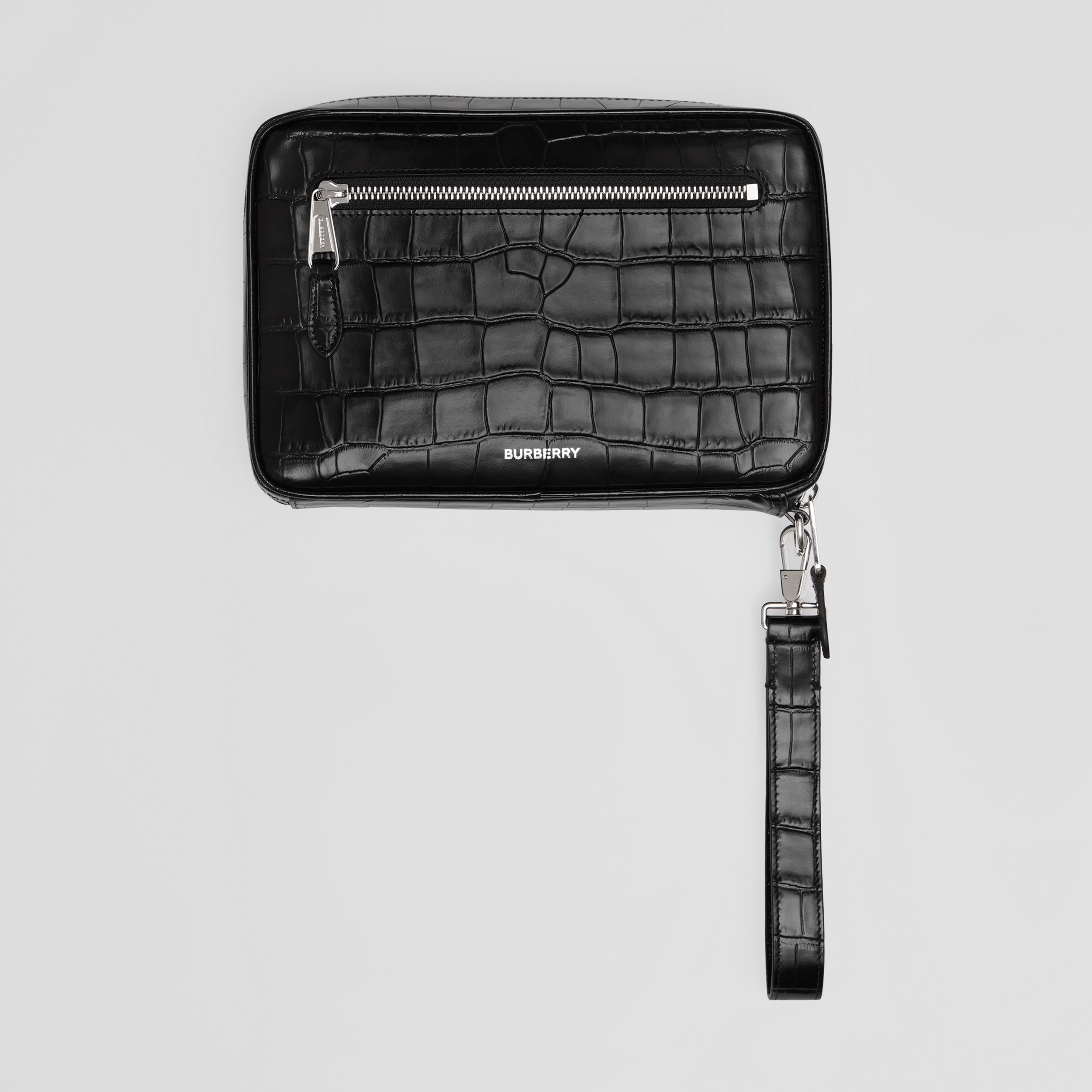Pochette zippée en cuir embossé (Noir) | Site officiel Burberry® - 4