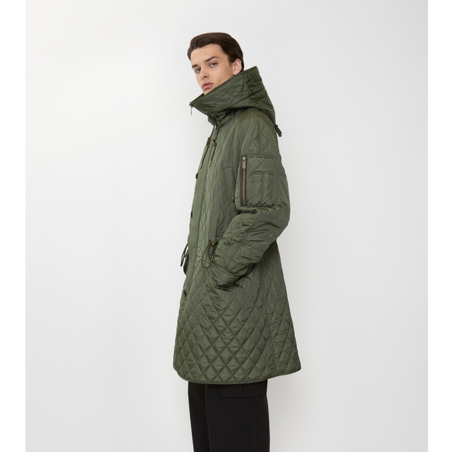 Reissued Quilted Nylon Parka in Khaki green - Men | Burberry® Official