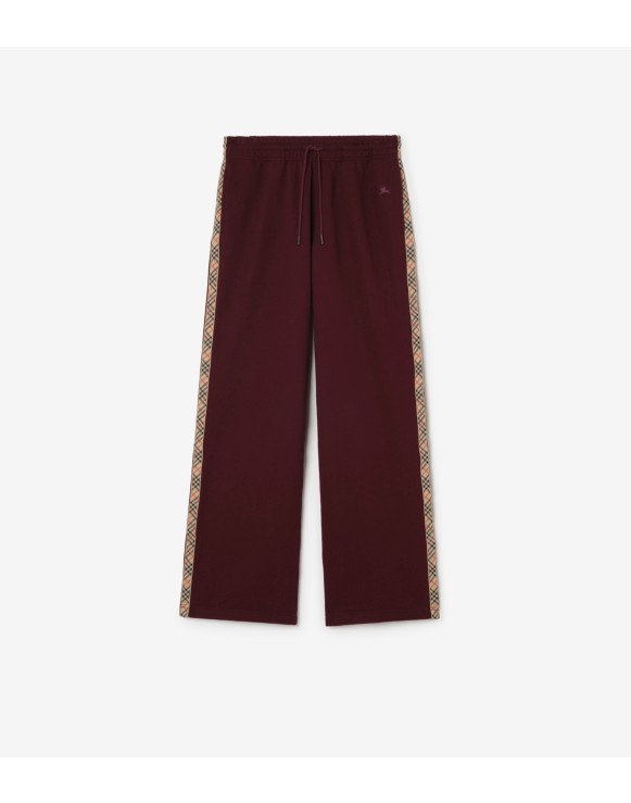 Check Trim Cotton Track Pants
