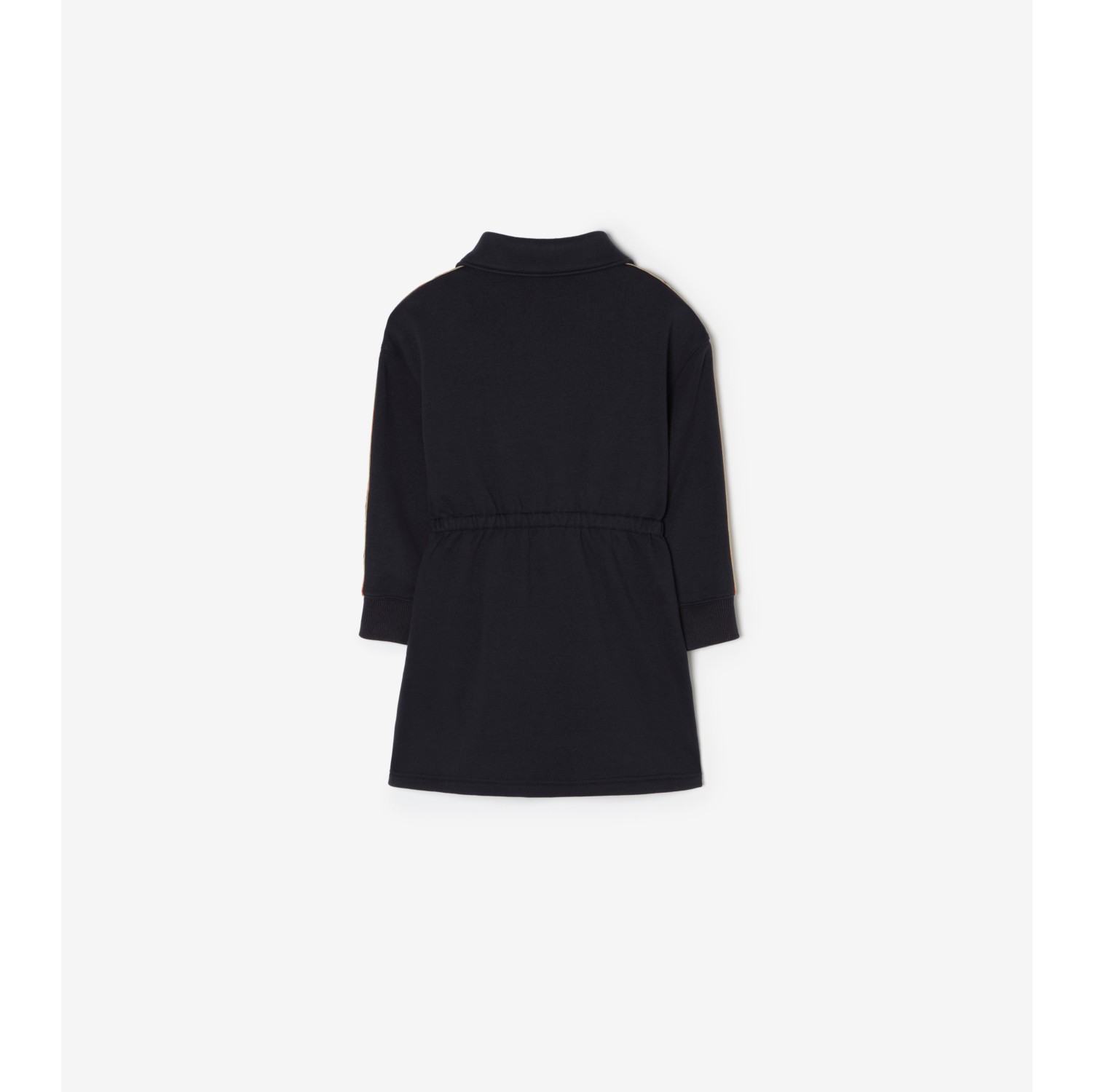 Check Trim Cotton Polo Shirt Dress
