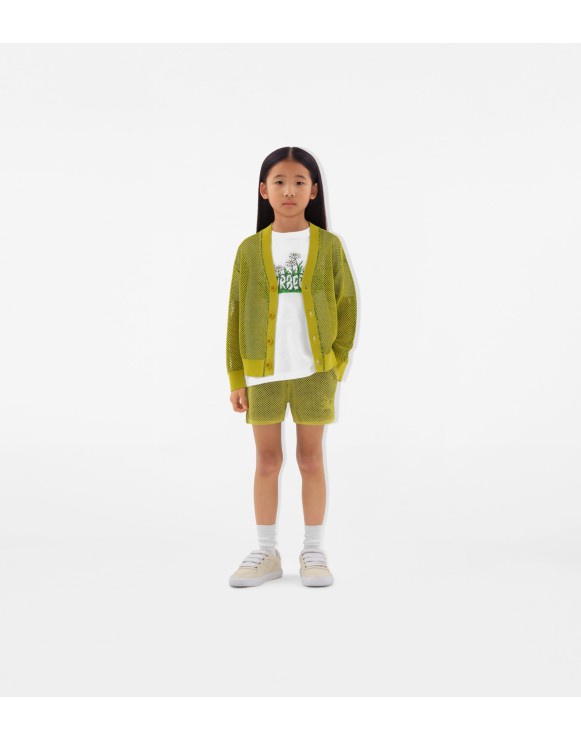 Cardigã de malha de algodão e nylon