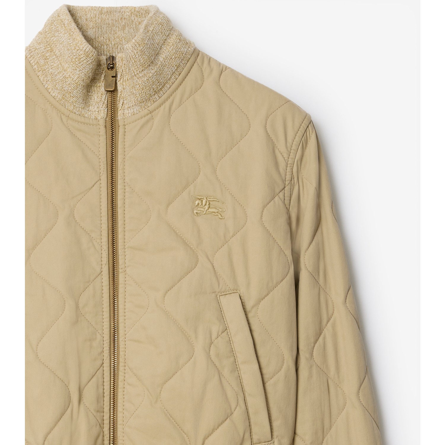 Quilted Gabardine Bomber Jacket