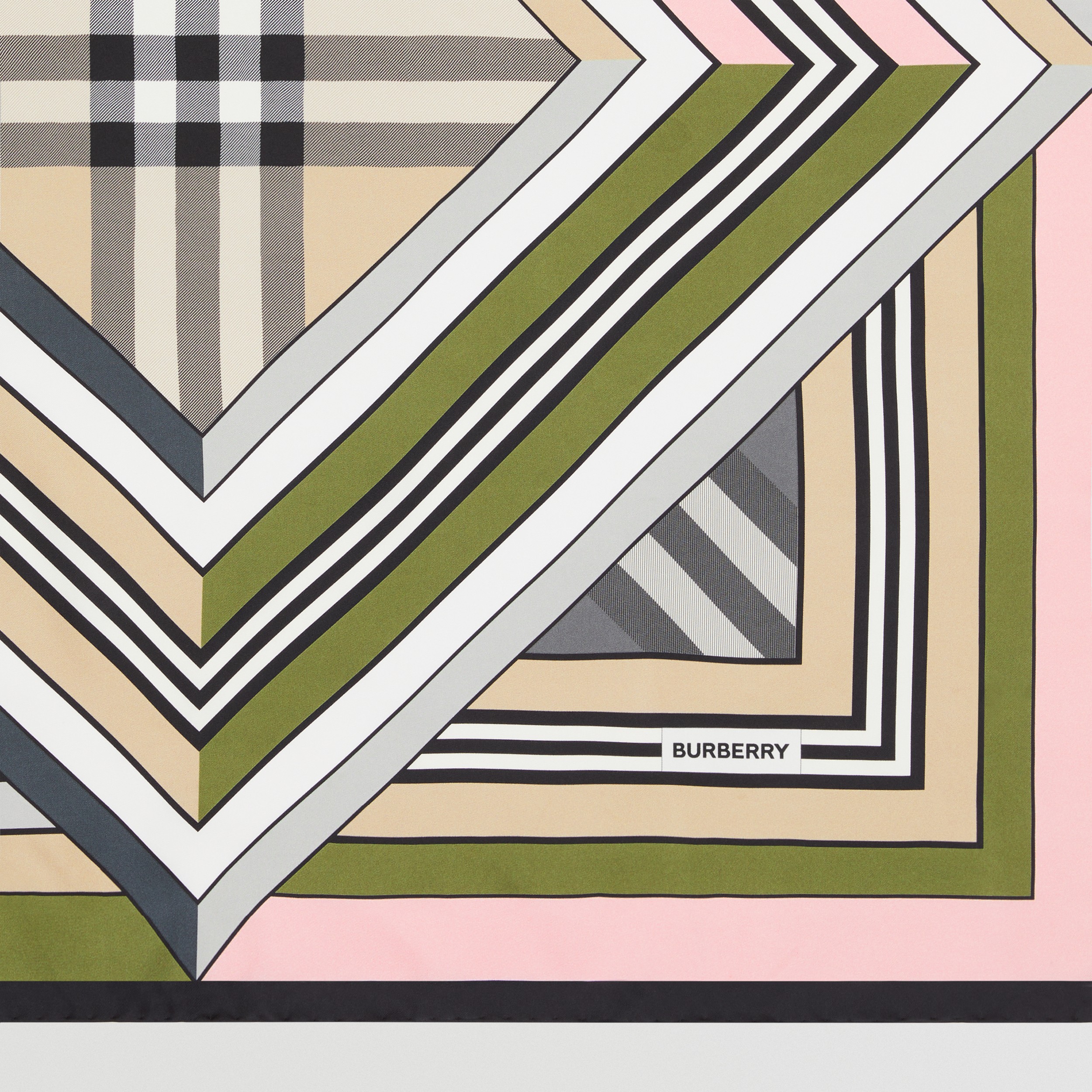 Montage Print Silk Square Scarf in Spruce Green | Burberry® Official - 2