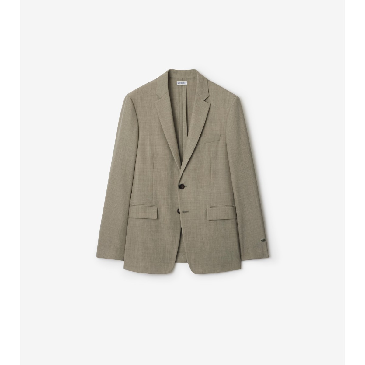 Burberry Wool Tailored Jacket In Olive Drab