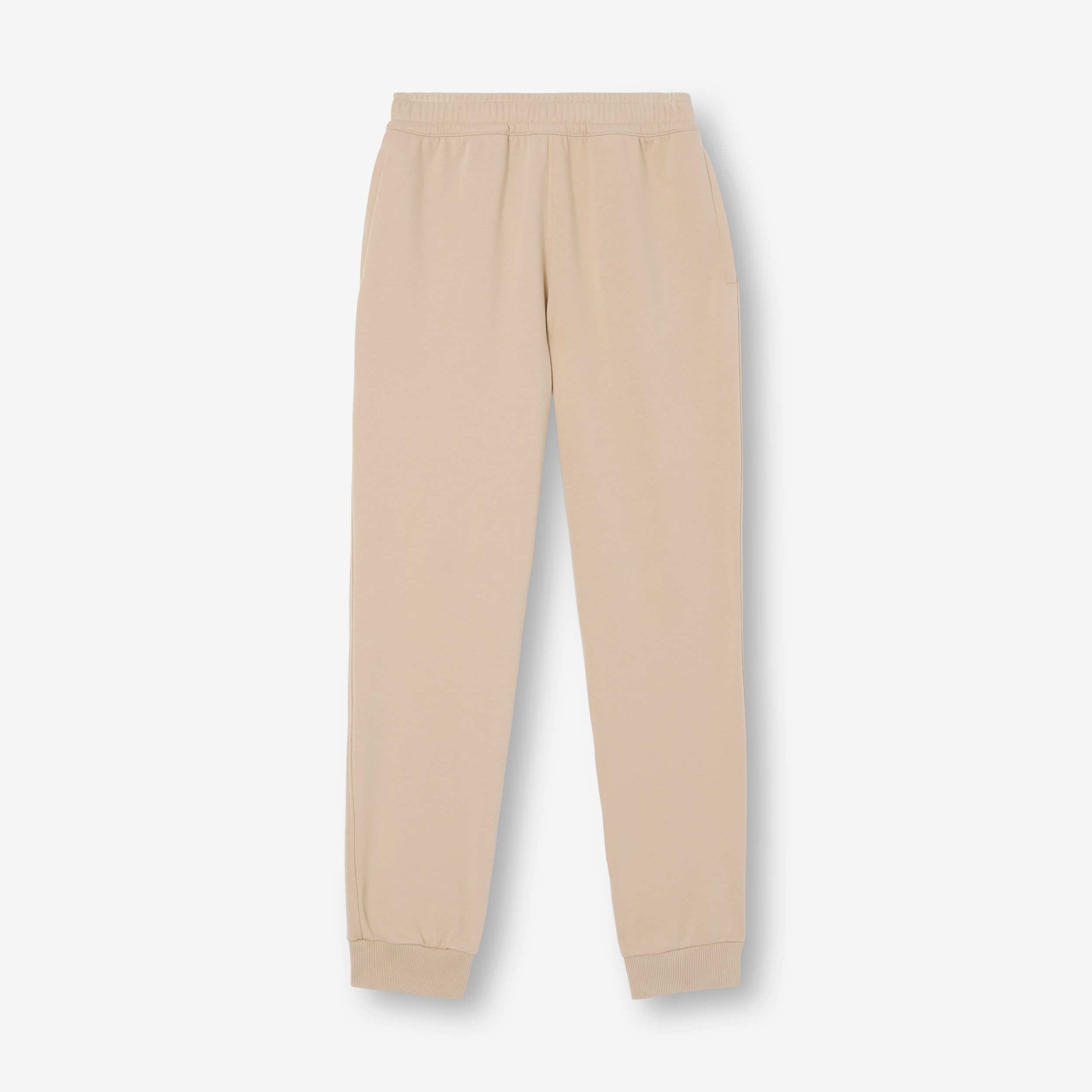 Logo Print Stretch Cotton Jogging Pants in Soft Fawn - Men | Burberry® Official - 1