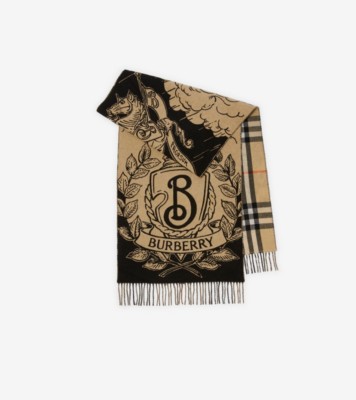 【現行品/国内正規品】BURBERRY カシミアスカーフ ナイト/アイビー ワイド チェック カシミアスカーフ (サンド) | Burberry®公式サイト