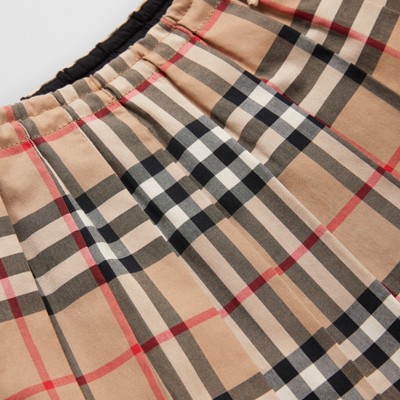 Vintage Check Cotton Pleated Skirt in 