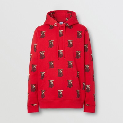 red burberry hoodie