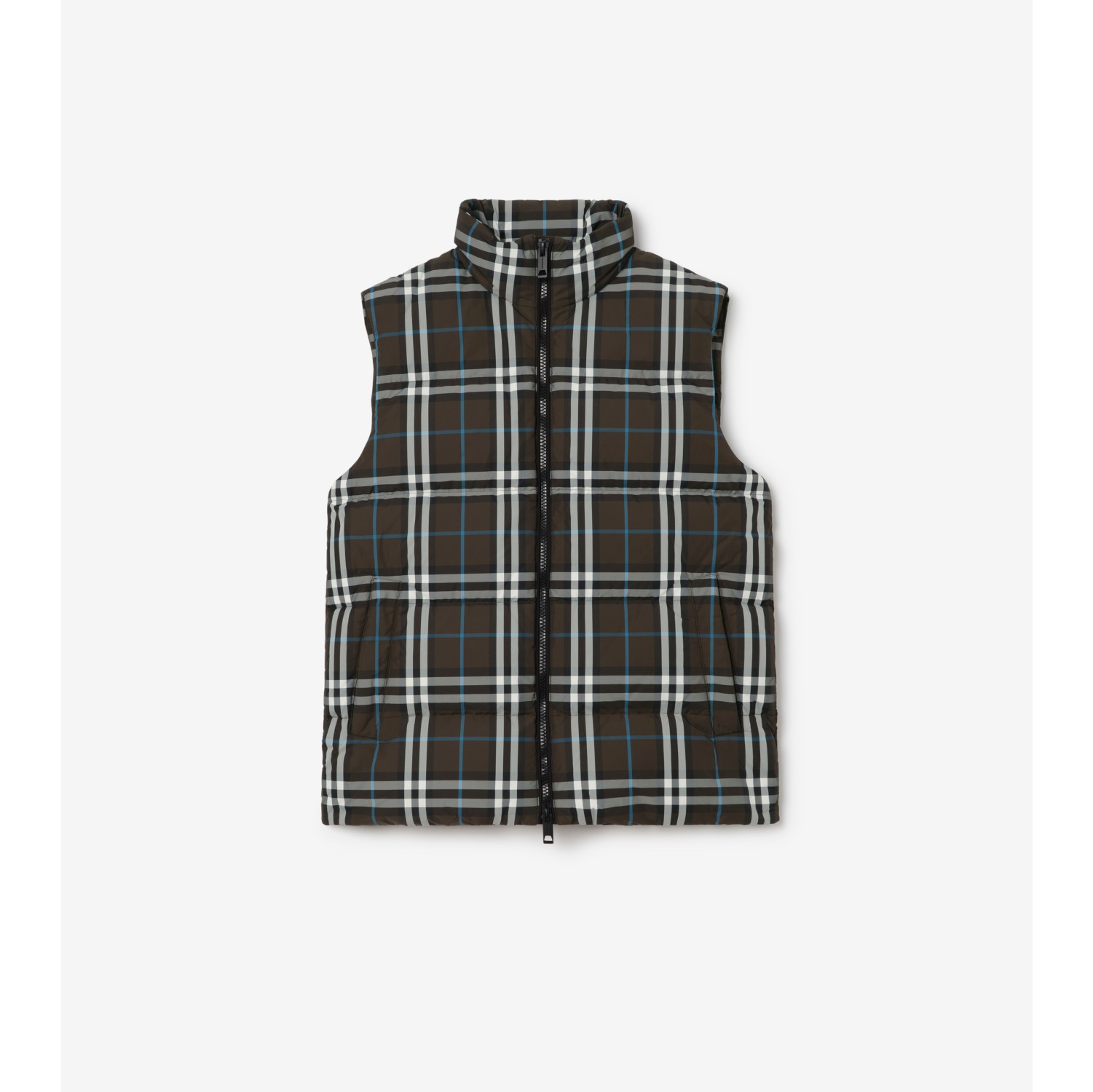Check Puffer Gilet in Snug brown - Men | Burberry® Official