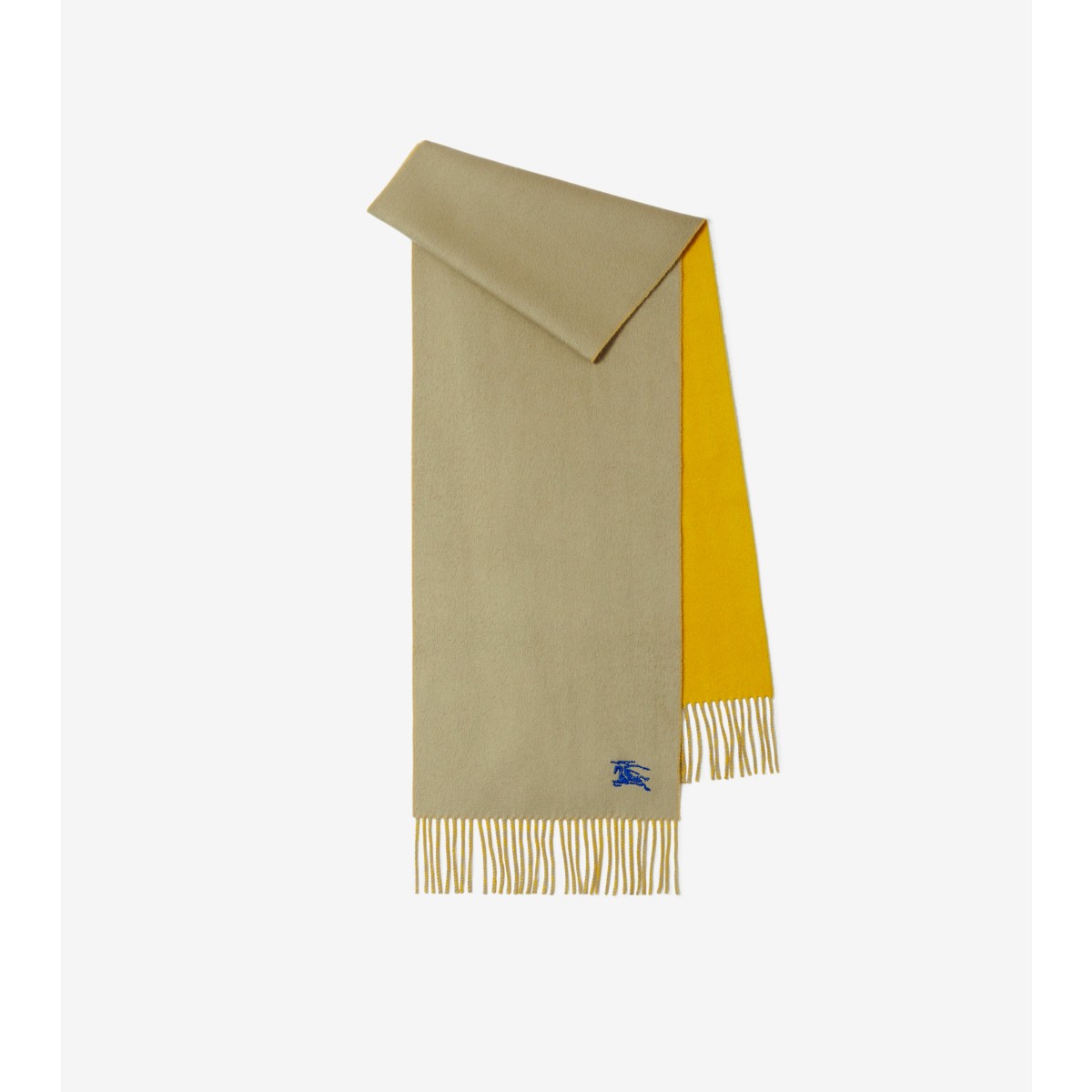 Burberry Ekd Cashmere Reversible Scarf In Hunter/pear