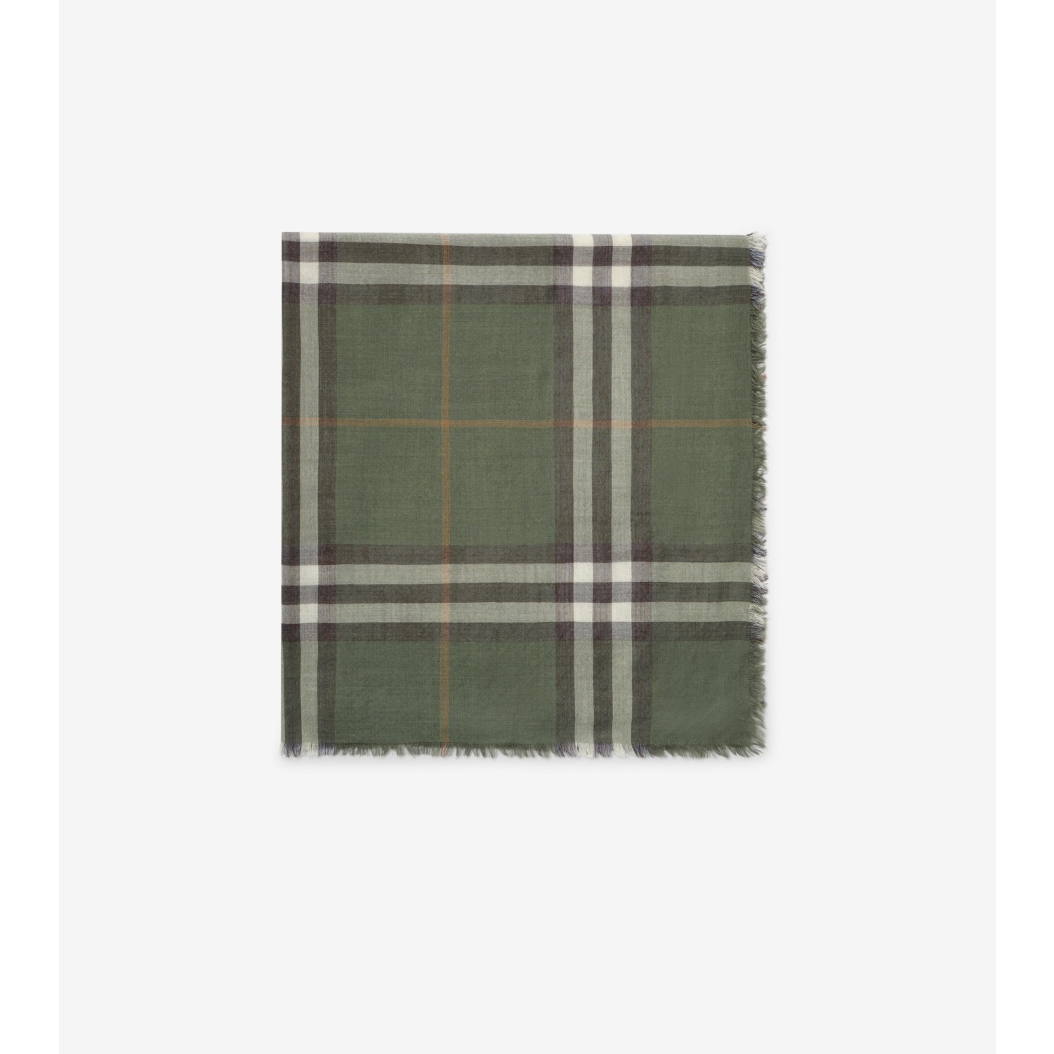 Wide Reversible Check Wool Silk Scarf