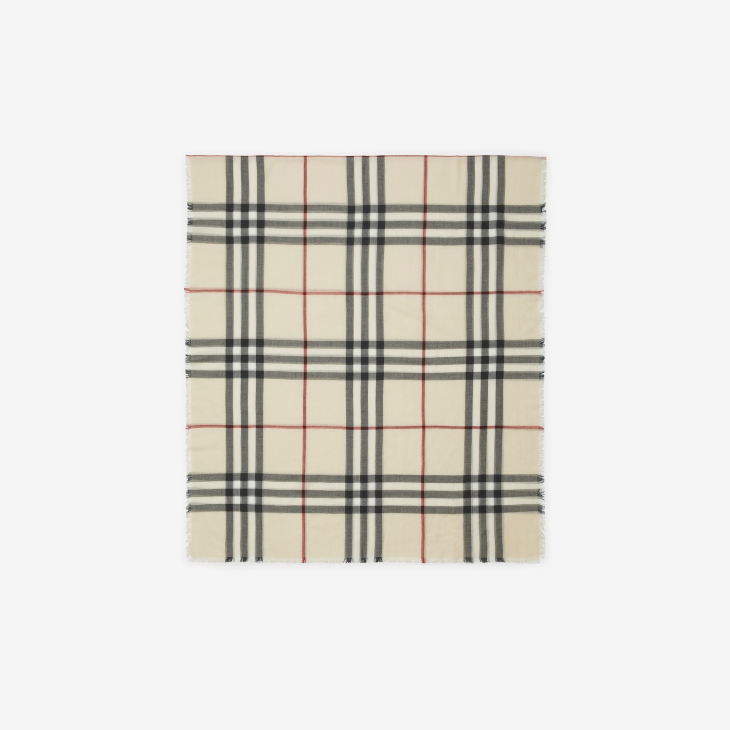 Check Wool Scarf in Stone | Burberry® Official