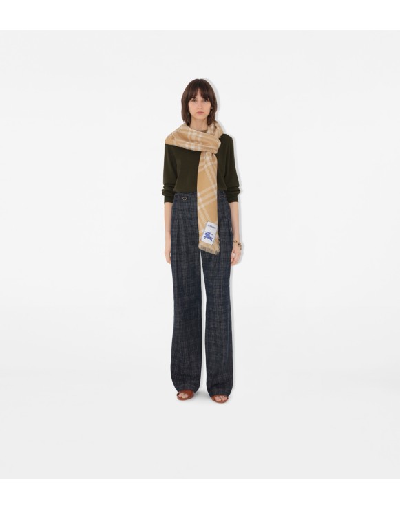 Foulard en laine et soie Check