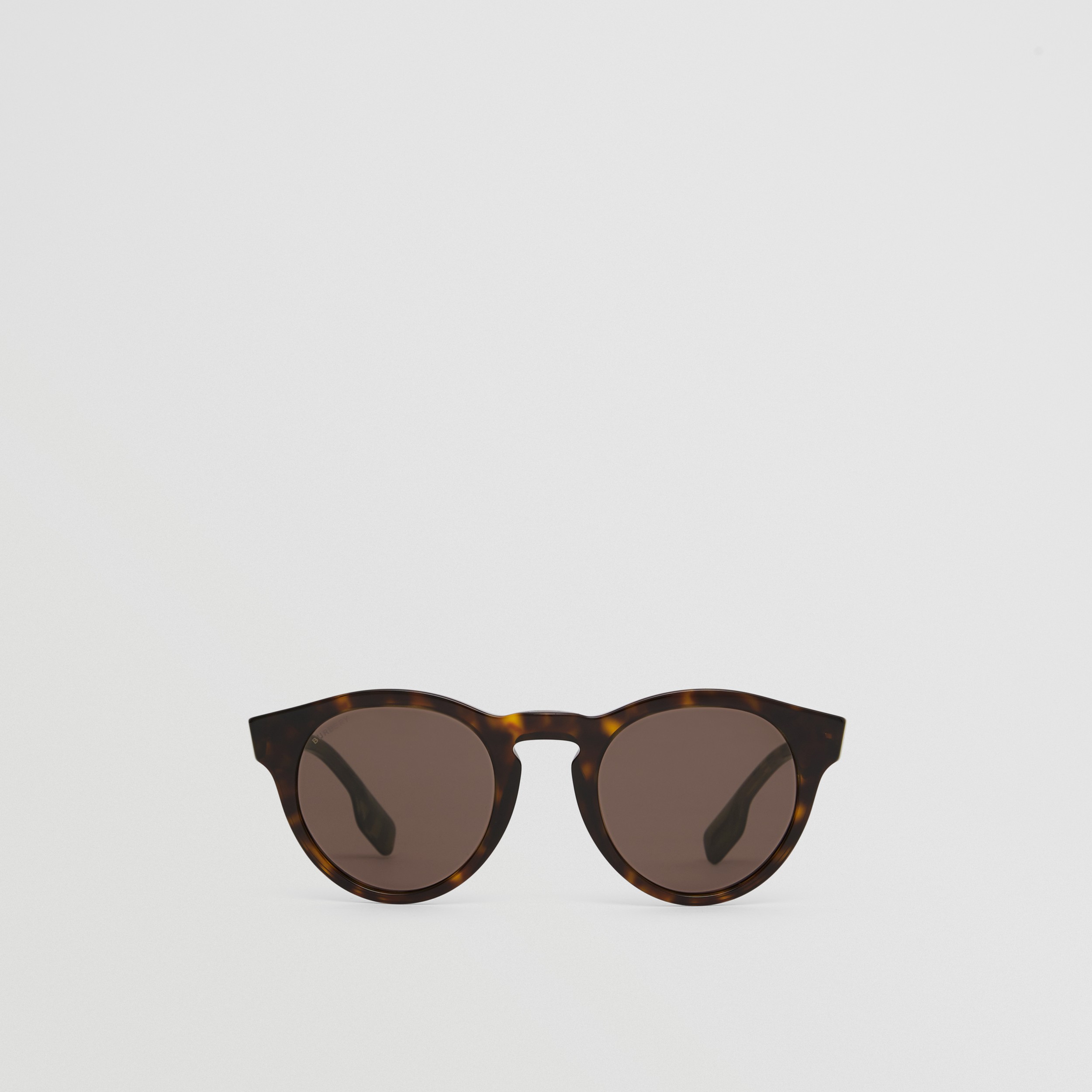Runde Sonnenbrille aus Bio-Acetat (Dunkles Schildpattfarben) - Herren | Burberry® - 1
