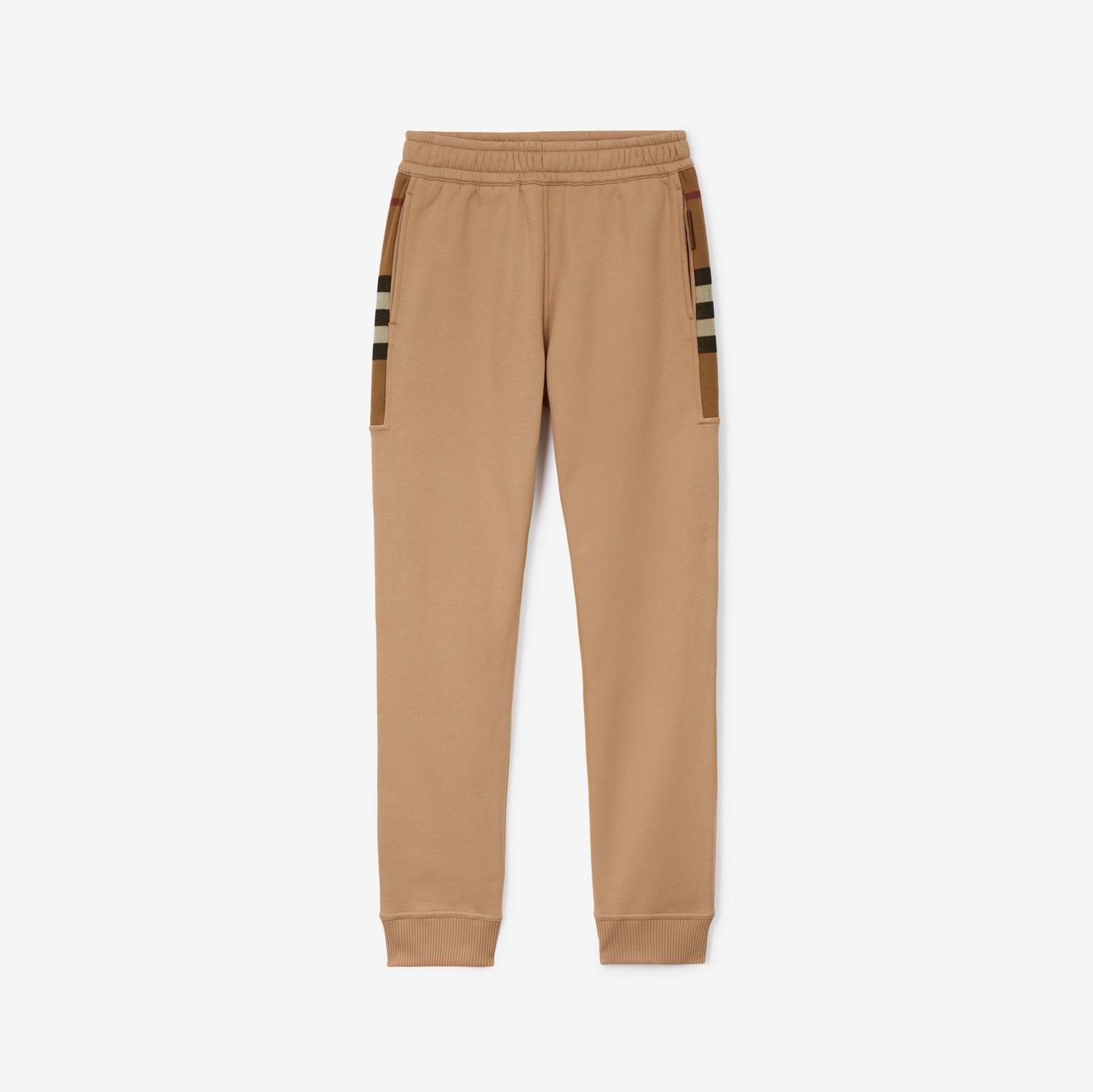 Check Panel Jogging Pants in Camel - Men | Burberry® Official
