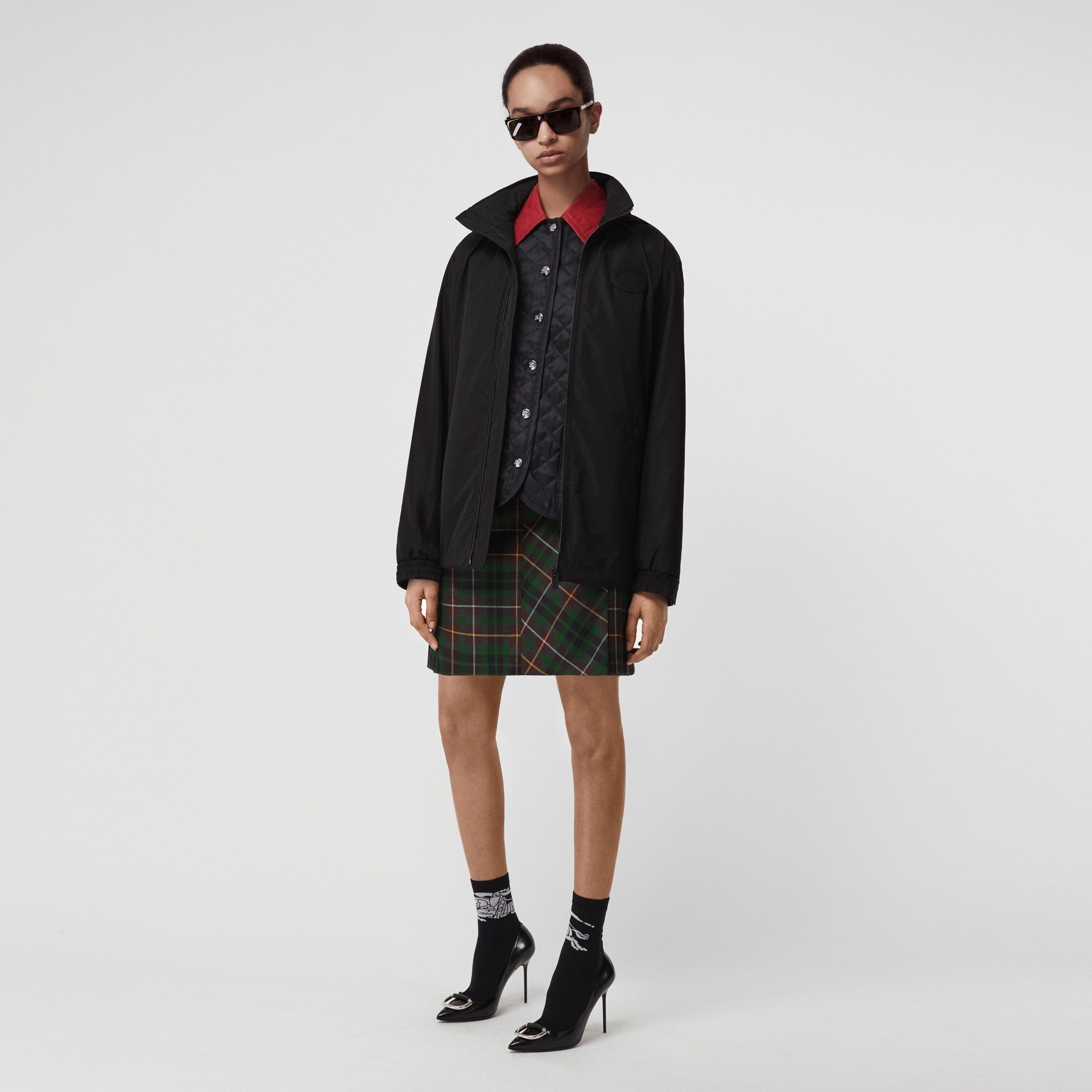 Tartan Wool Mini Kilt in Pine Green - Women | Burberry United States