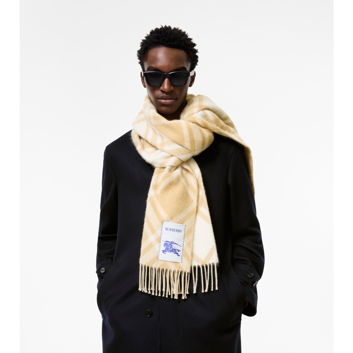  Check Alpaca Wool Scarf