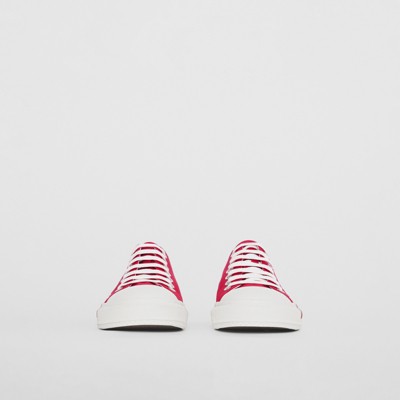 logo print cotton gabardine sneakers