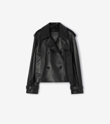Cropped Leather Mayfair Trench Jacket ®