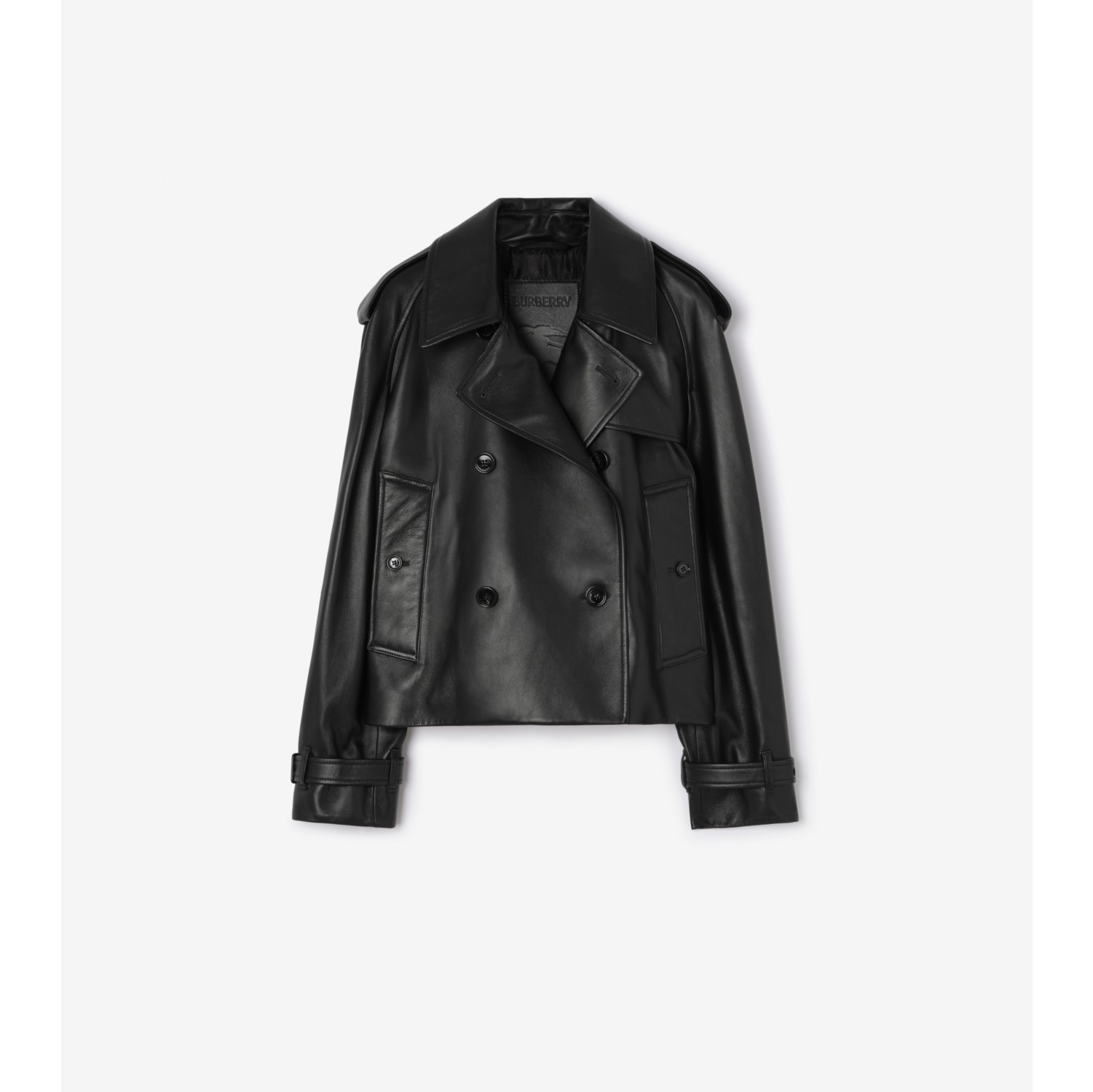 Cropped Leather Mayfair Trench Jacket