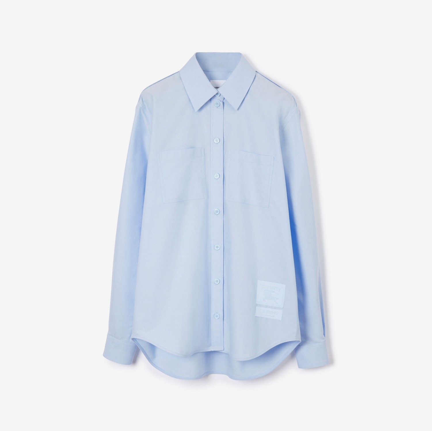 Camisa Oxford de algodão com EKD (Azul Claro) - Mulheres | Burberry® oficial