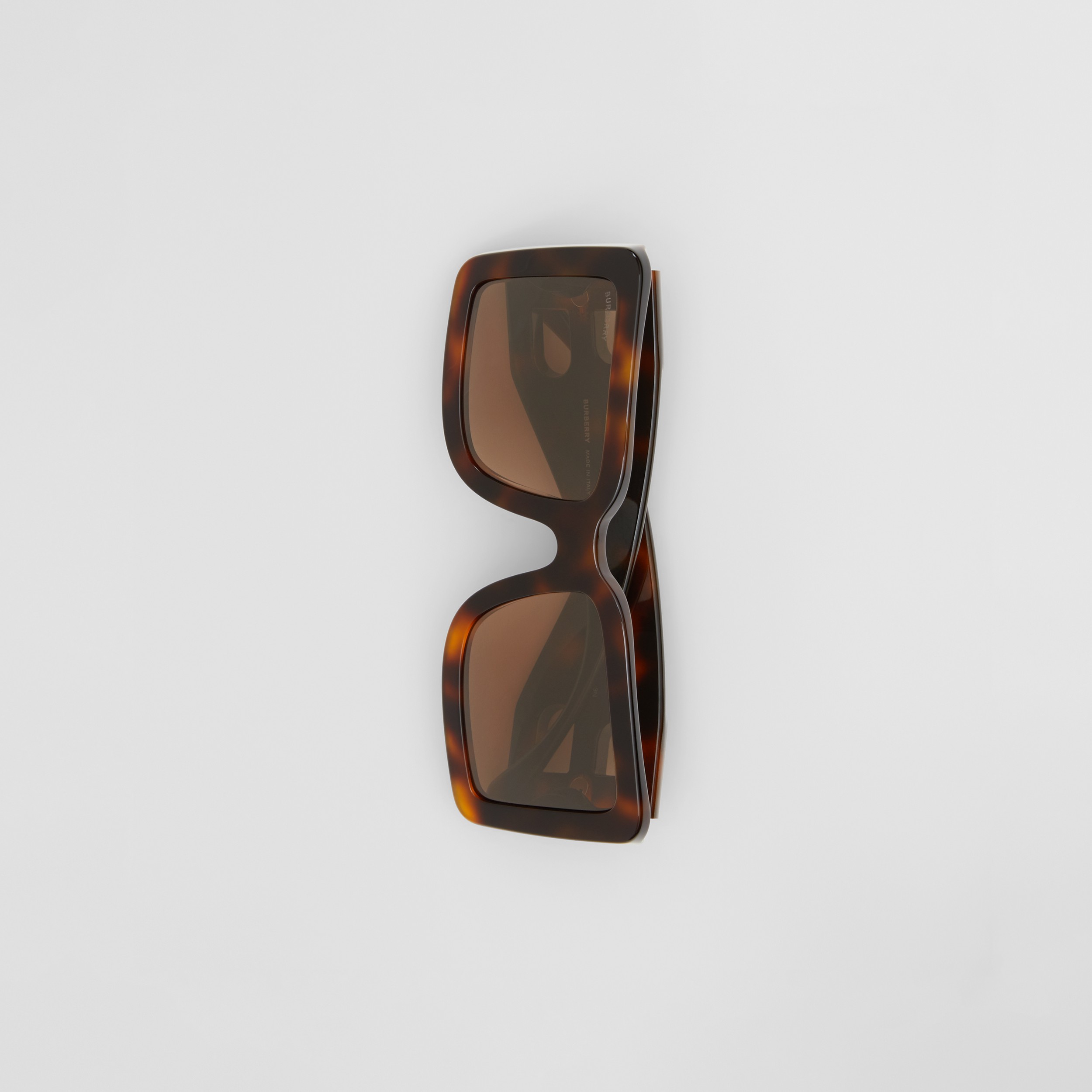 B Motif Square Frame Sunglasses in Tortoise Amber - Women | Burberry® Official - 4