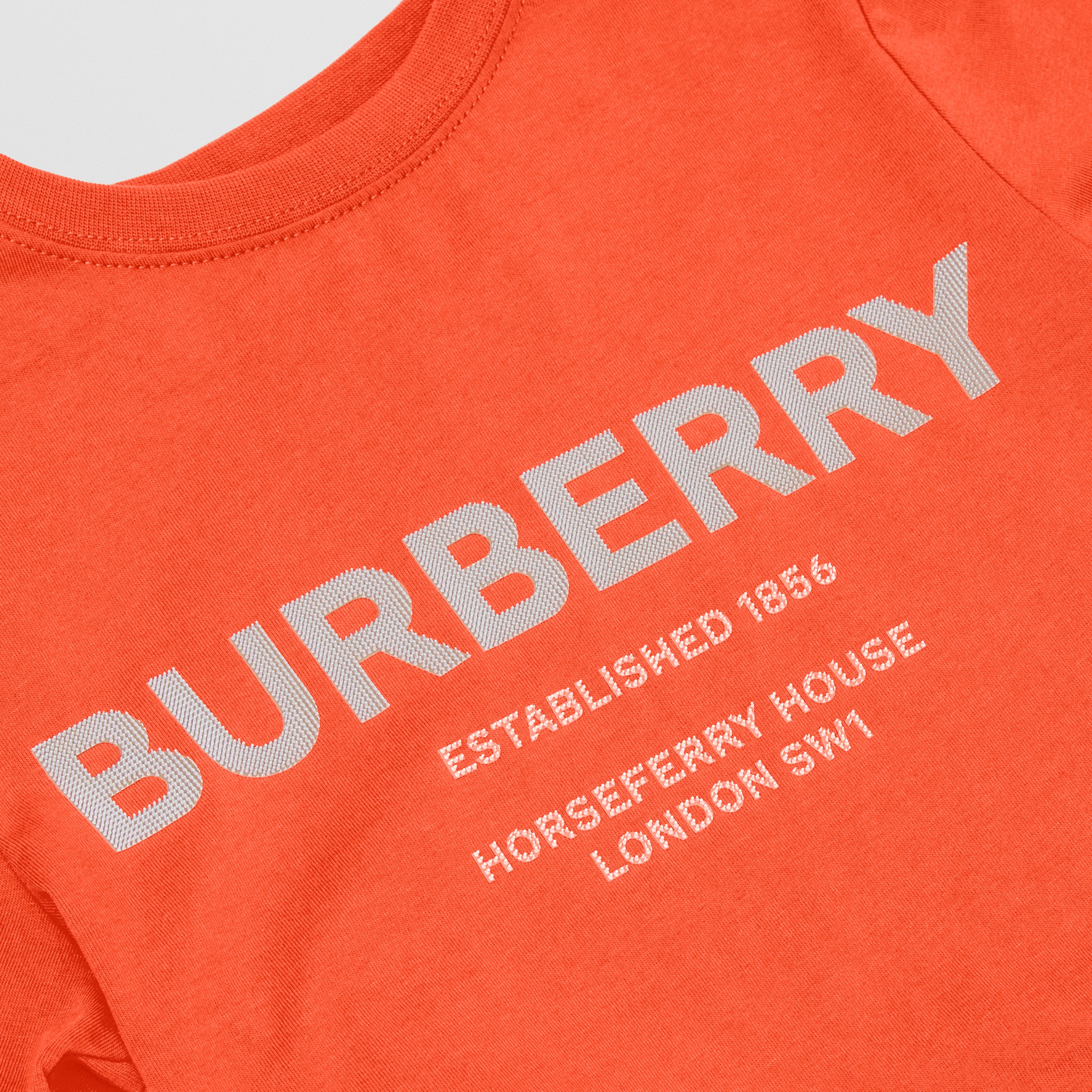 Horseferry Print Cotton T-shirt in Vermilion Red | Burberry® Official - 2