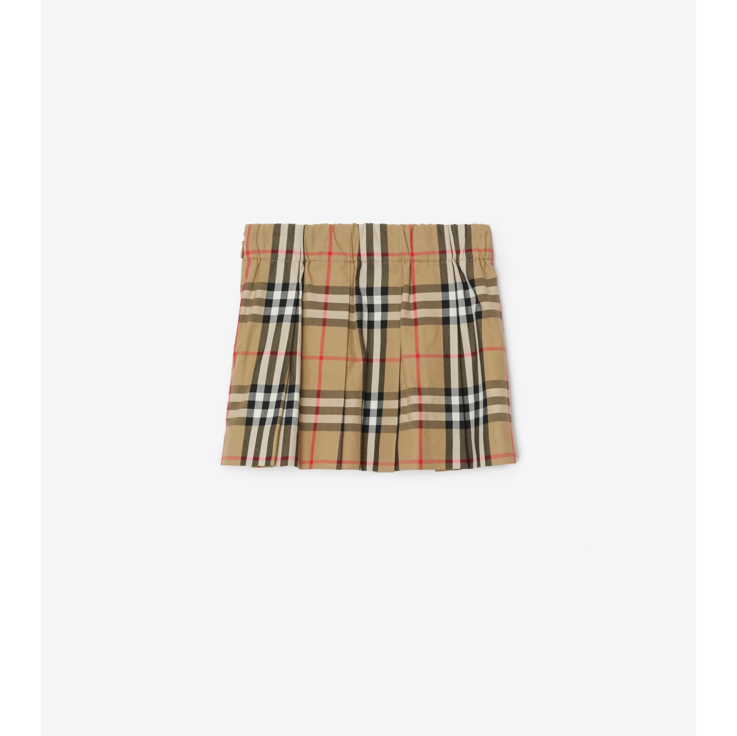 チェック コットン プリーツスカート (アーカイブベージュ) | Burberry®公式サイト