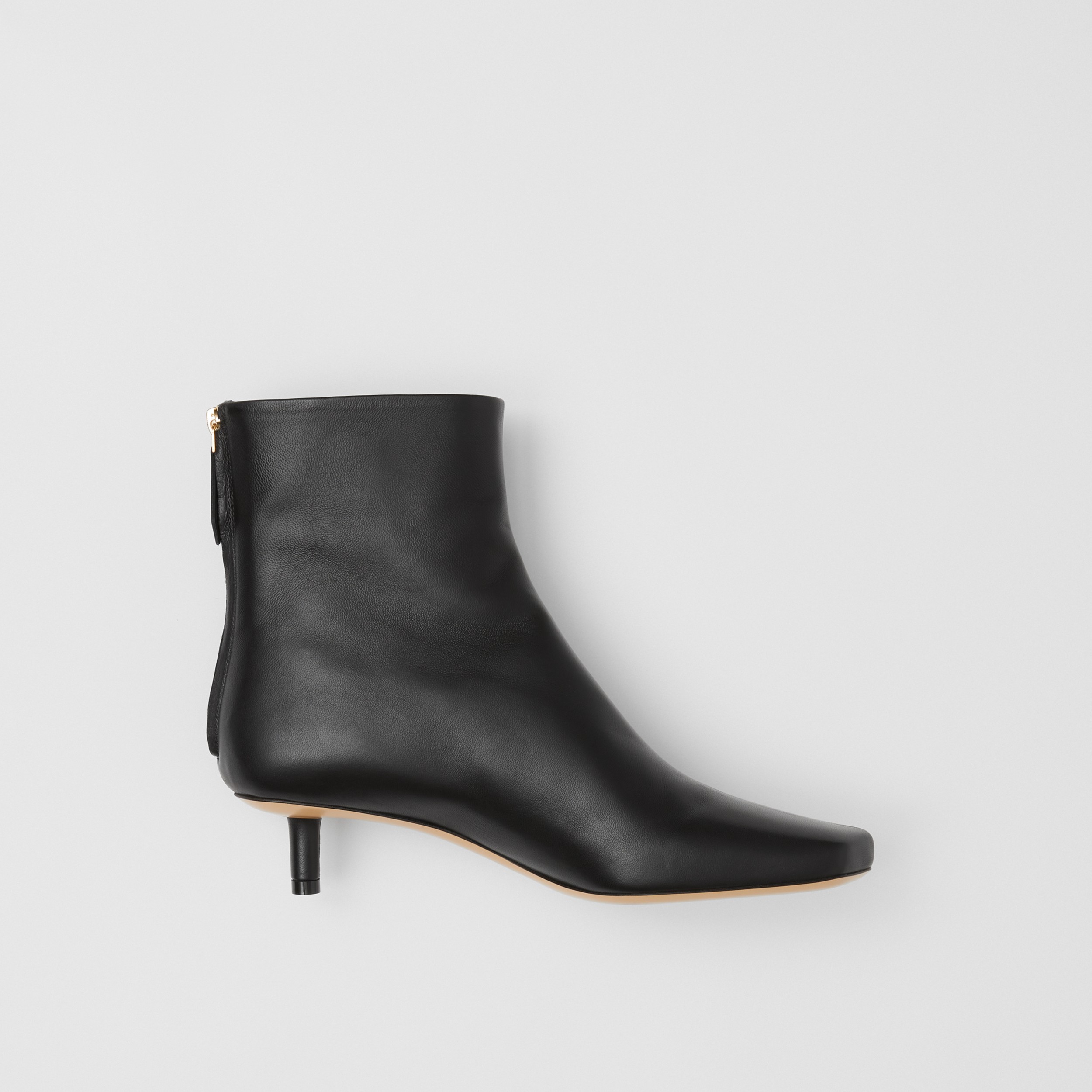 Lambskin Sculptural Kitten-heel Ankle Boots in Black - Women | Burberry ...