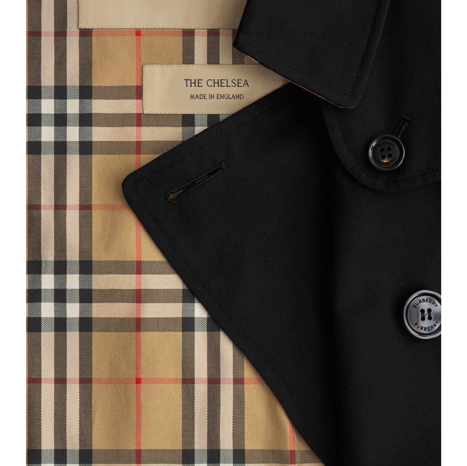 Mid-length Chelsea Heritage Trench Coat in Black - Women, Cotton Gabardine | Burberry® Official