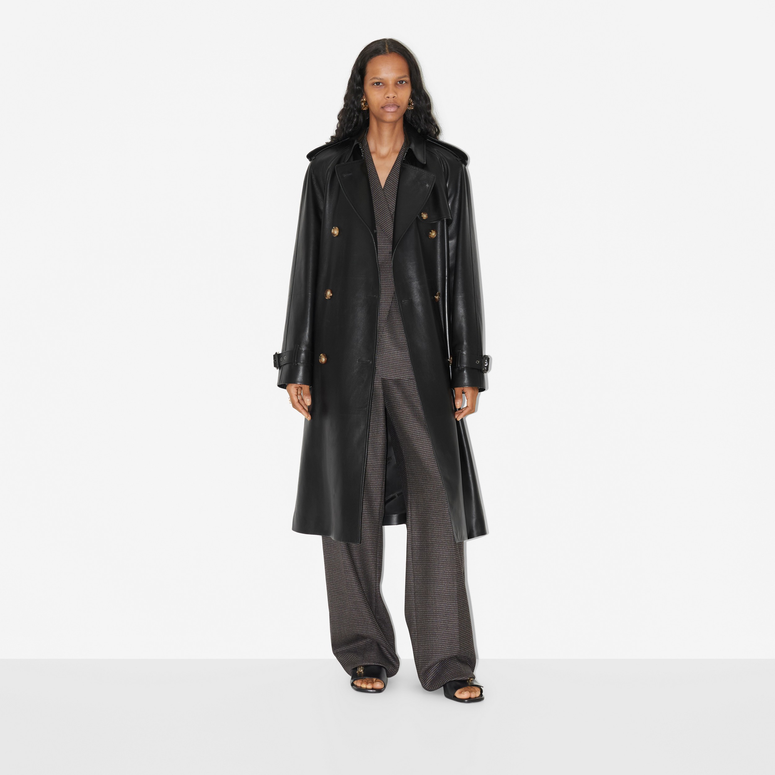 Trench coat de couro (Preto) - Mulheres | Burberry® oficial - 2