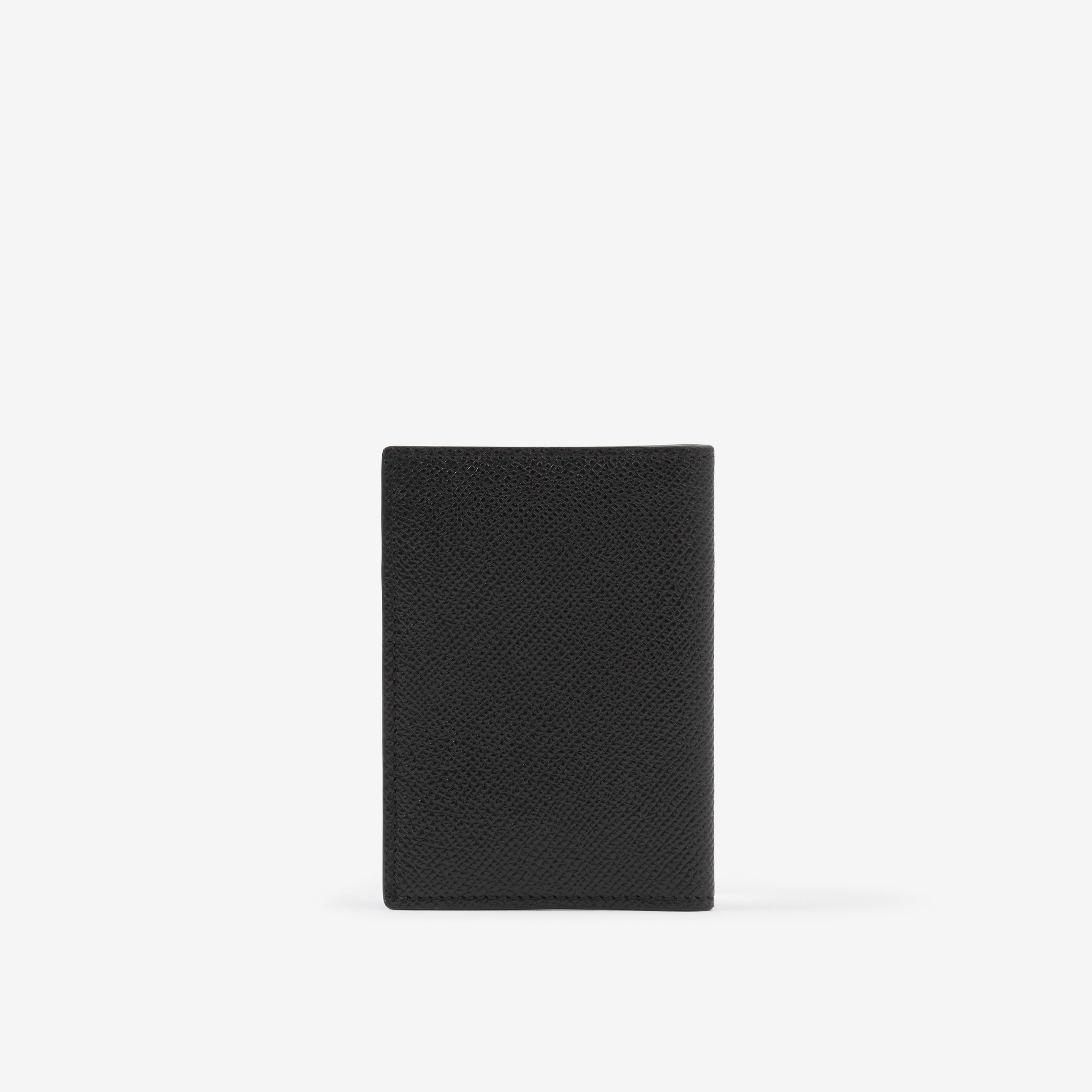 粒纹皮革 TB 折叠式卡片夹 (黑色) - 男士 | Burberry® 博柏利官网 - 3