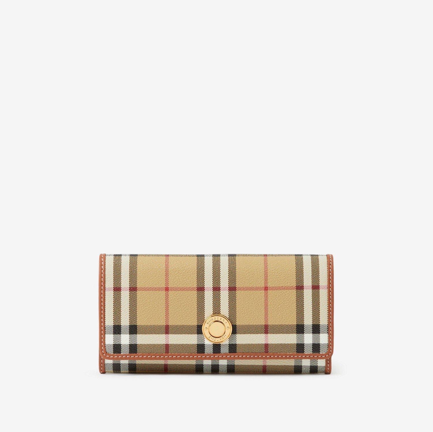 Brieftasche im Kontinentalformat aus Check-Gewebe und Leder (Vintage-beige) - Damen | Burberry®