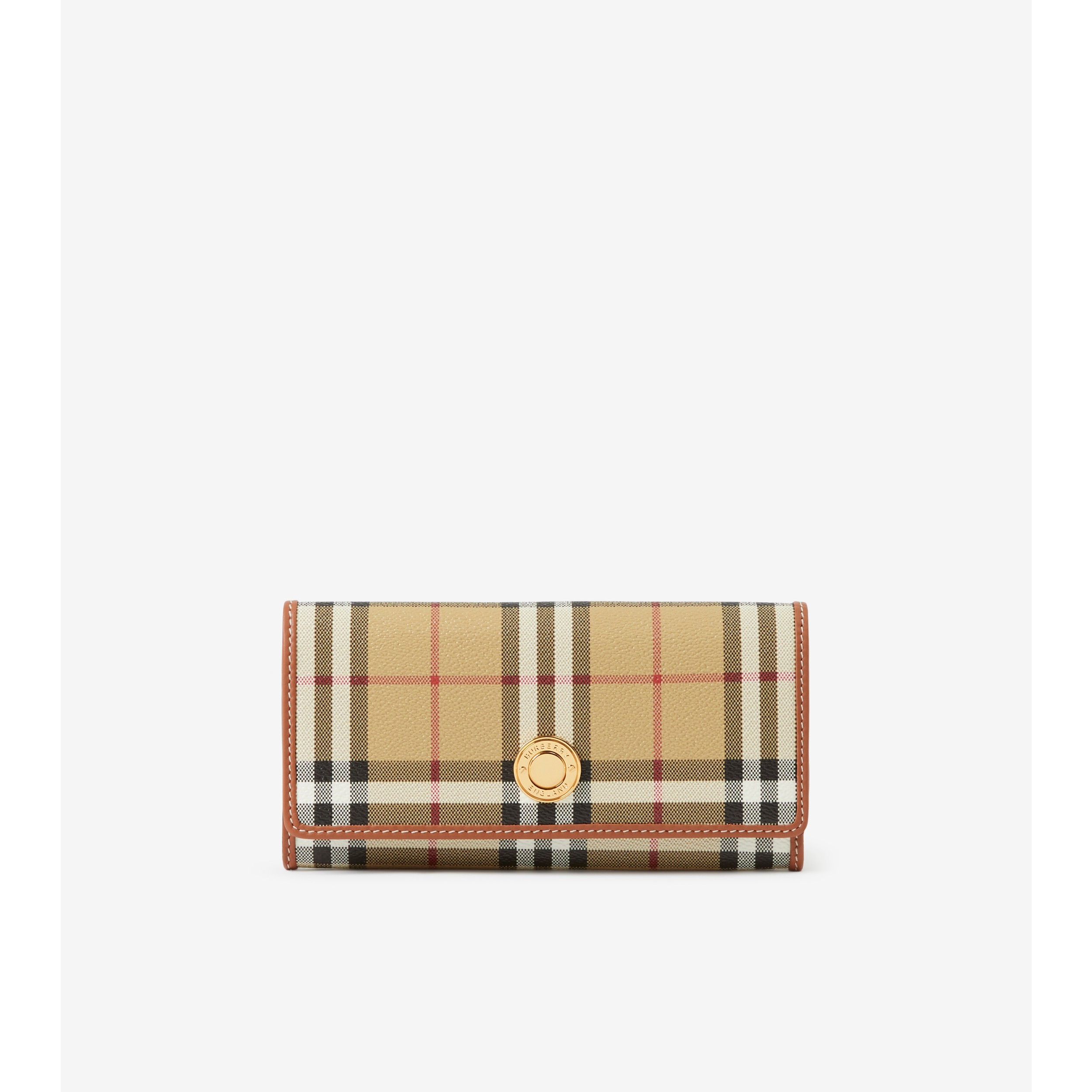 Burberry Continental Vintage Leather Check Wallet