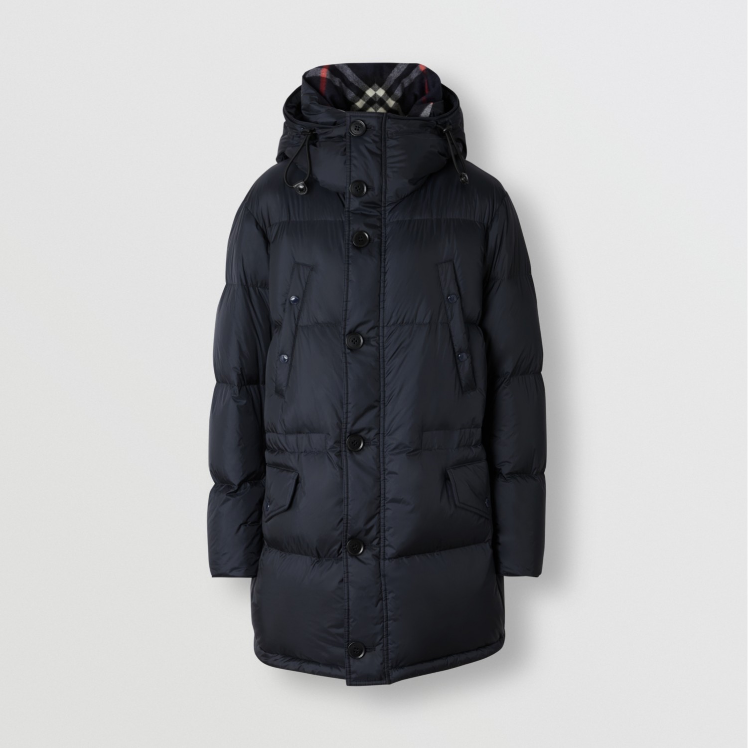 Burberry logo detail store hooded puffer coat