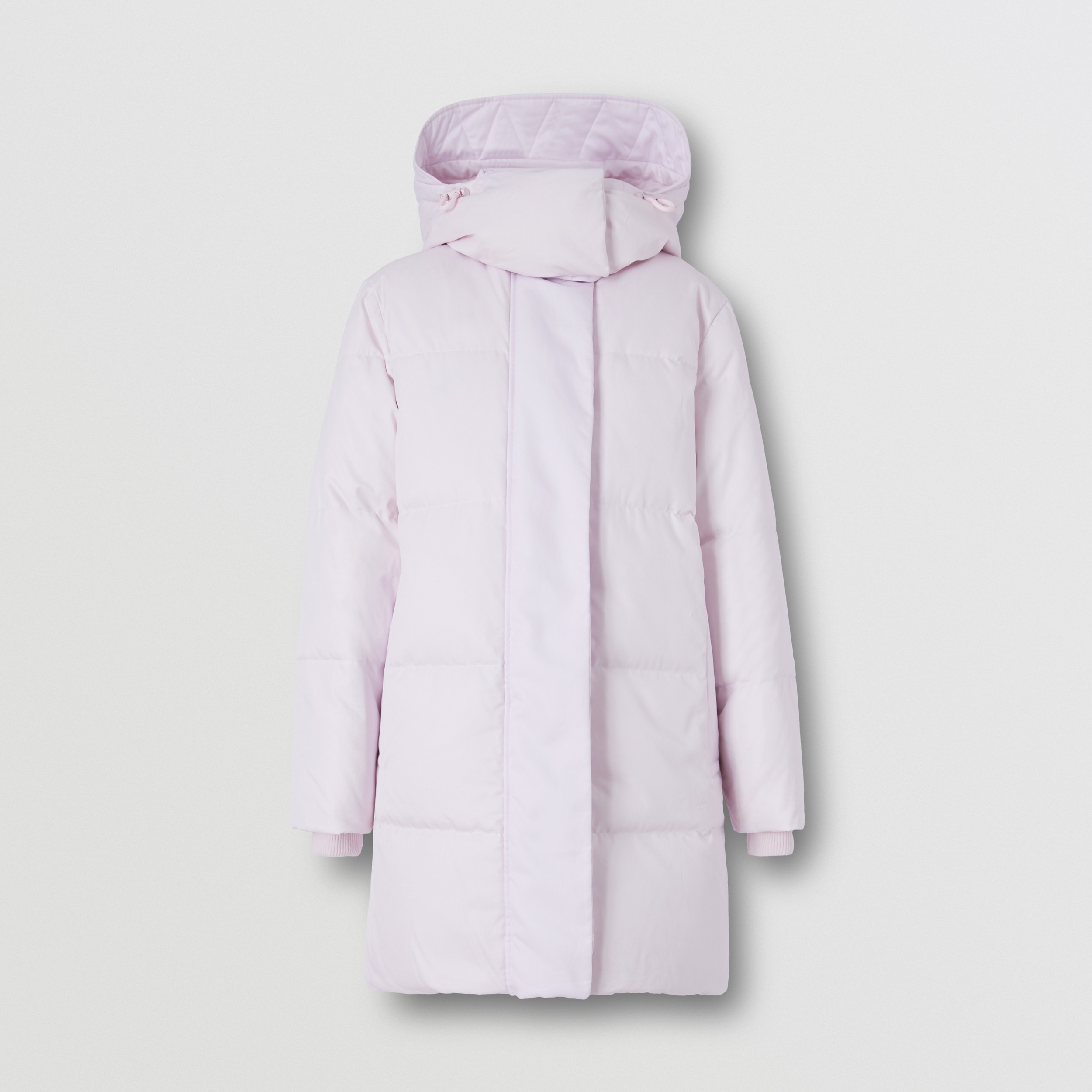 Detachable Hood Cotton Gabardine Puffer Coat in Alabaster Pink - Women | Burberry® Official - 1