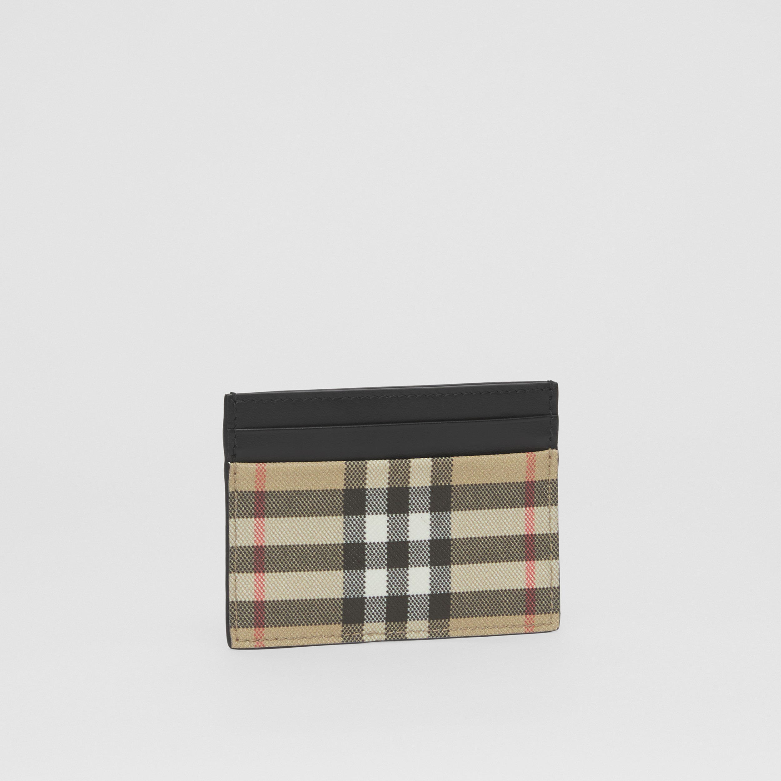 Vintage Check and Leather Card Case in Archive Beige Men Burberry® Official