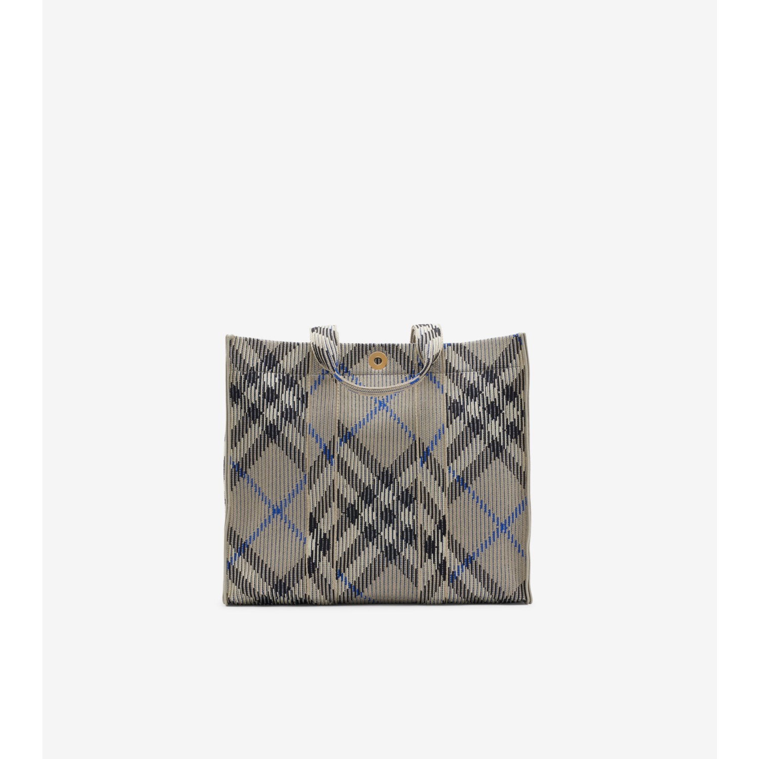 Medium Check Knitted Tote in Lichen - Women | Burberry® Official