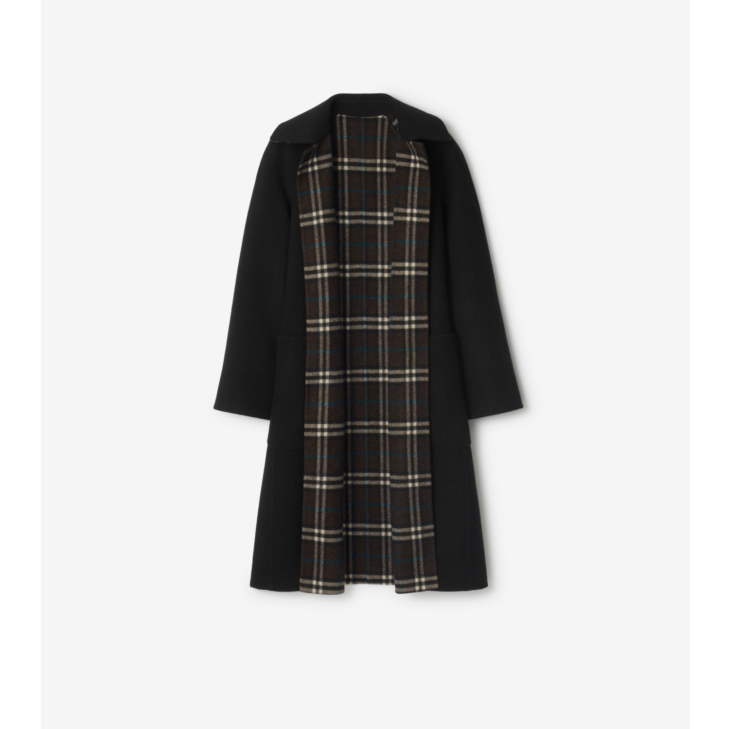 Manteau portefeuille réversible en laine