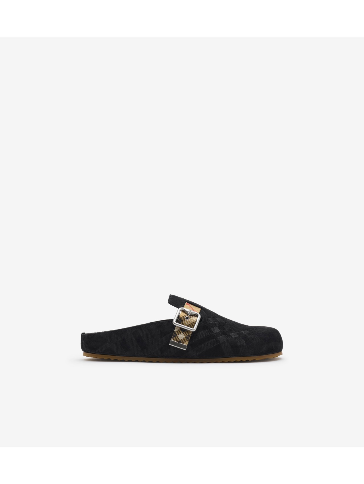Check Suede Urchin Clogs in Black - Men | Burberry® Official