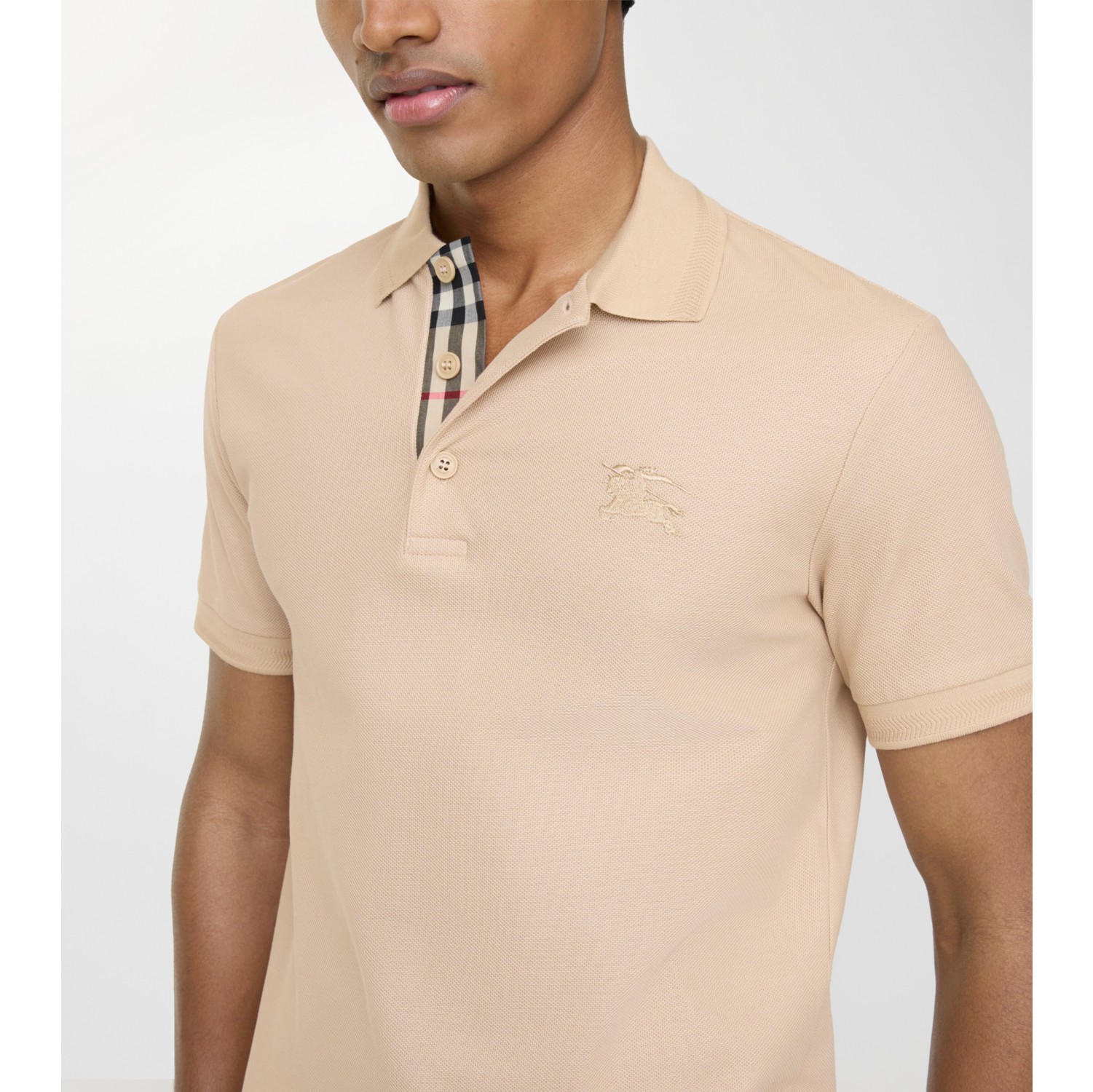 Cotton Polo Shirt in Soft fawn - Men | Burberry® Official