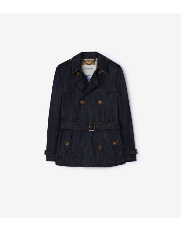 Short Denim Trench Coat